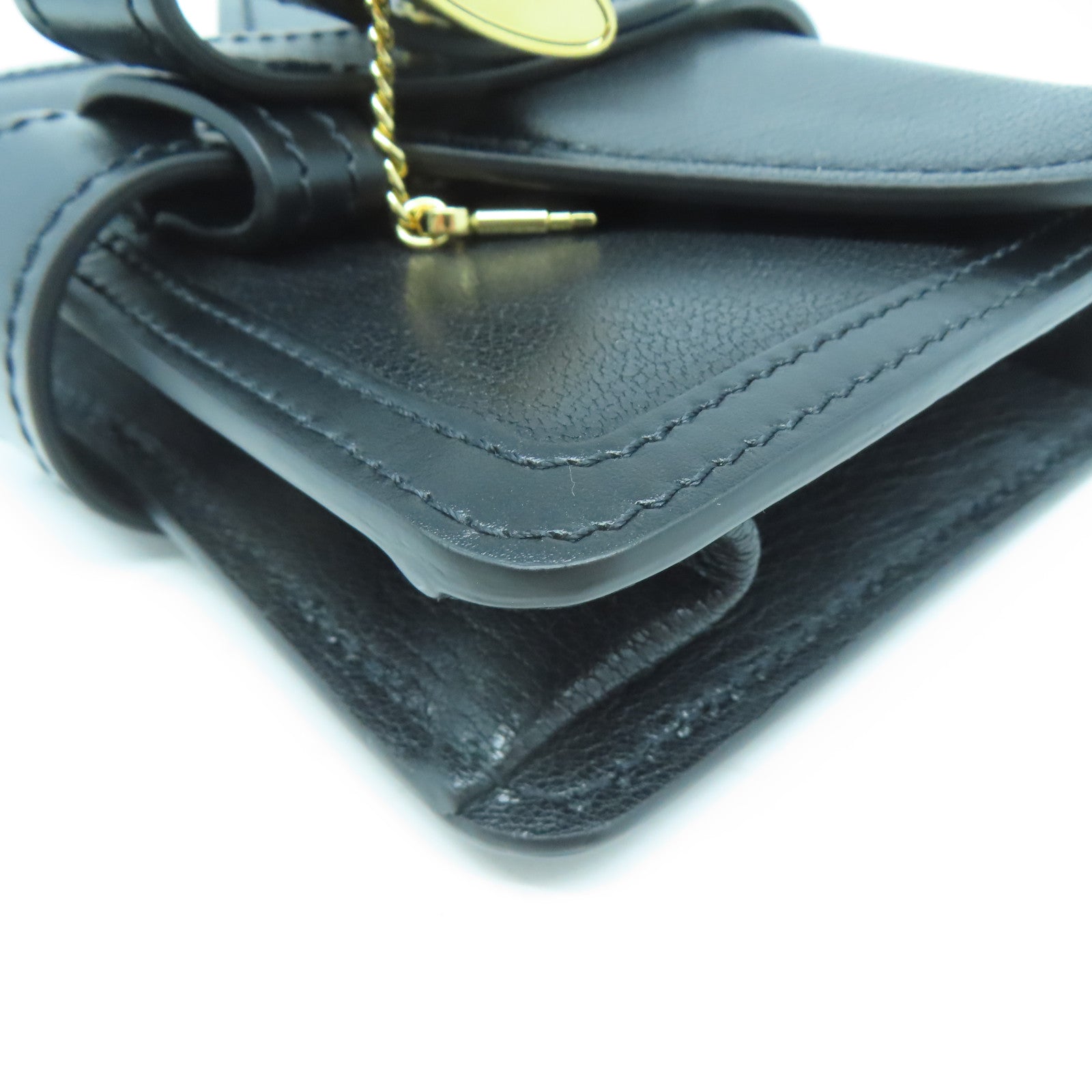 Chloe 牛皮皮革ABY Chain Shoulder Bag金扣鏈帶肩背袋黑色