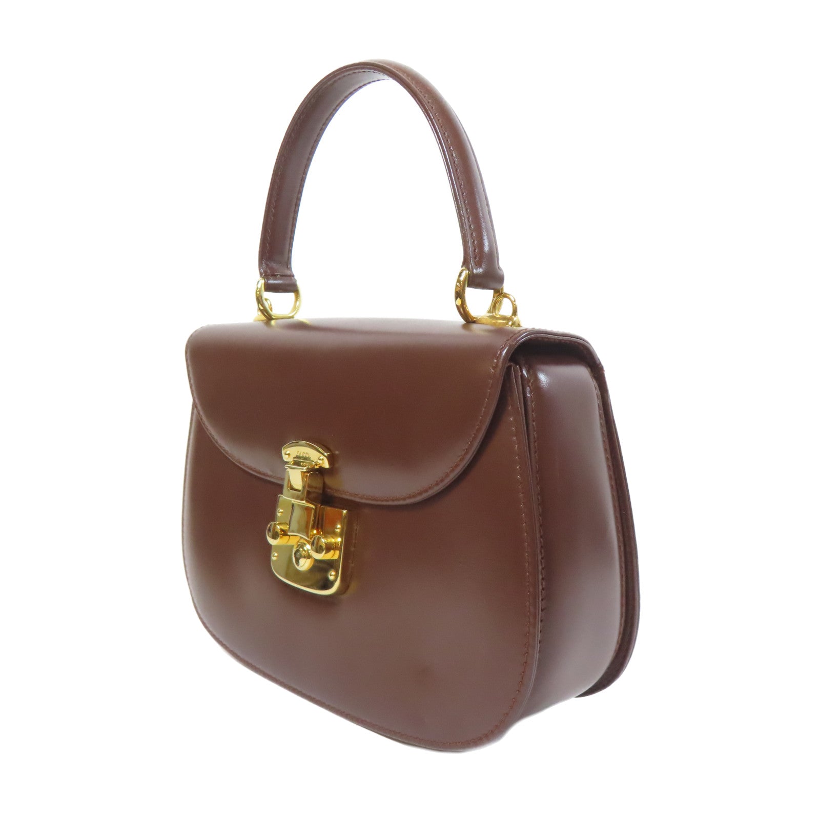 GUCCI 牛皮皮革2 Way Shoulder金扣手挽肩背兩用袋啡色