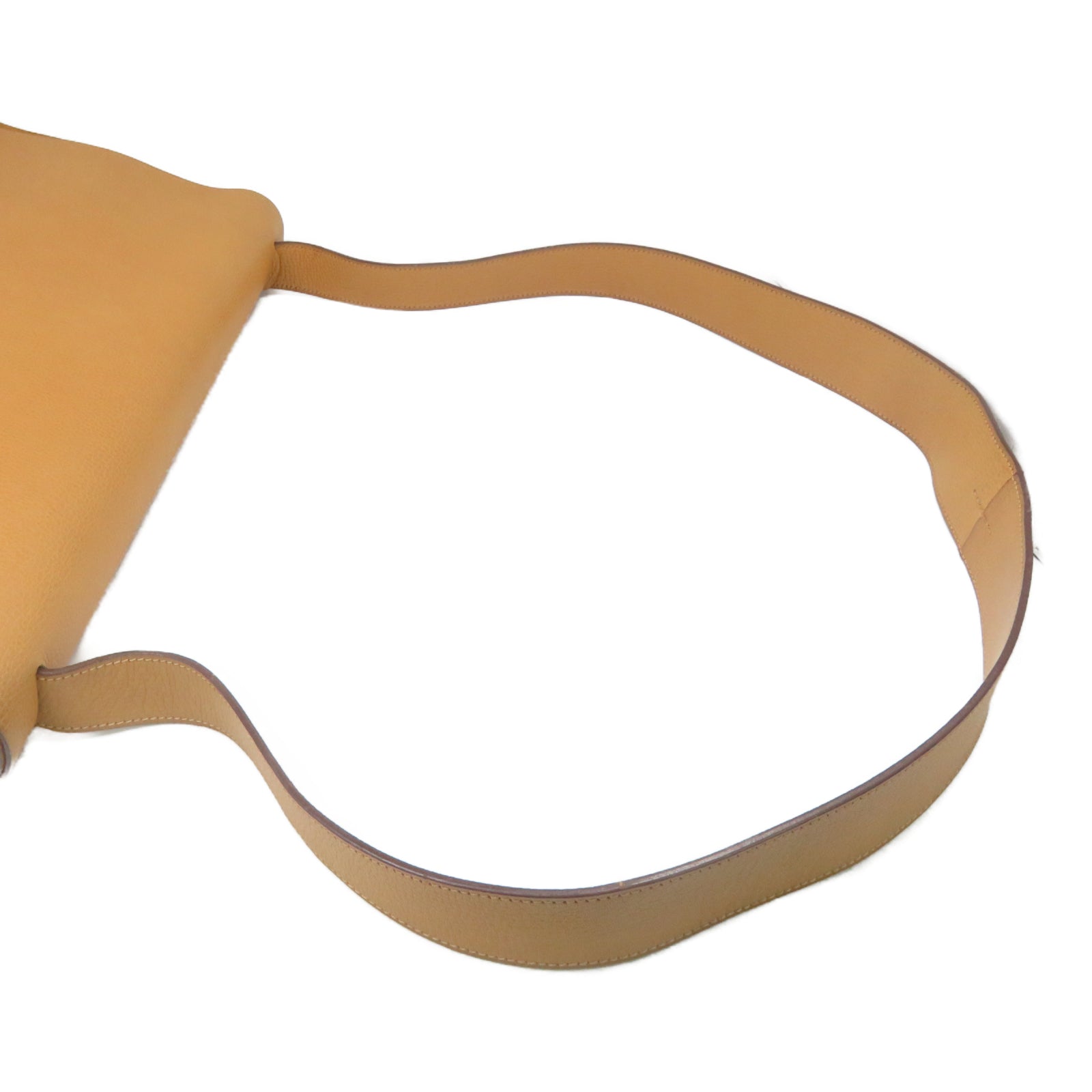 HERMES [Sharp Discount] Canvas/Cowhide Leather Colorado GM Silver Buckle Shoulder Bag Beige