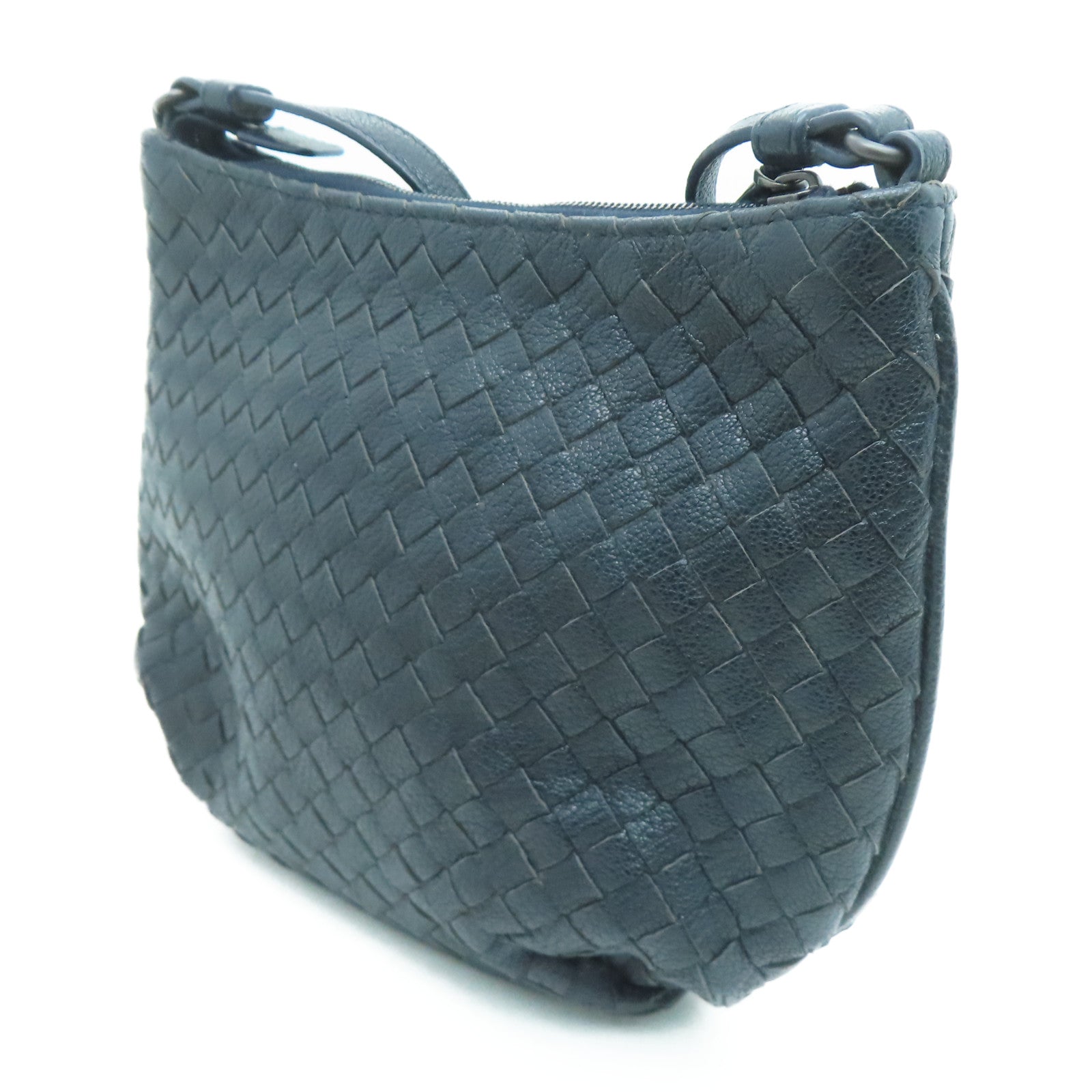 BOTTEGA VENETA 织纹皮革Shoulder Bag肩背袋蓝色