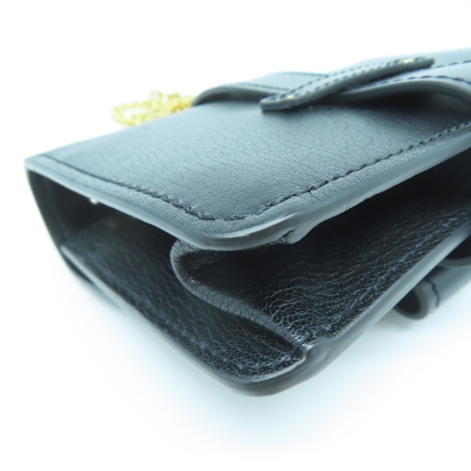 Chloe 牛皮皮革ABY Chain Shoulder Bag金扣鏈帶肩背袋黑色