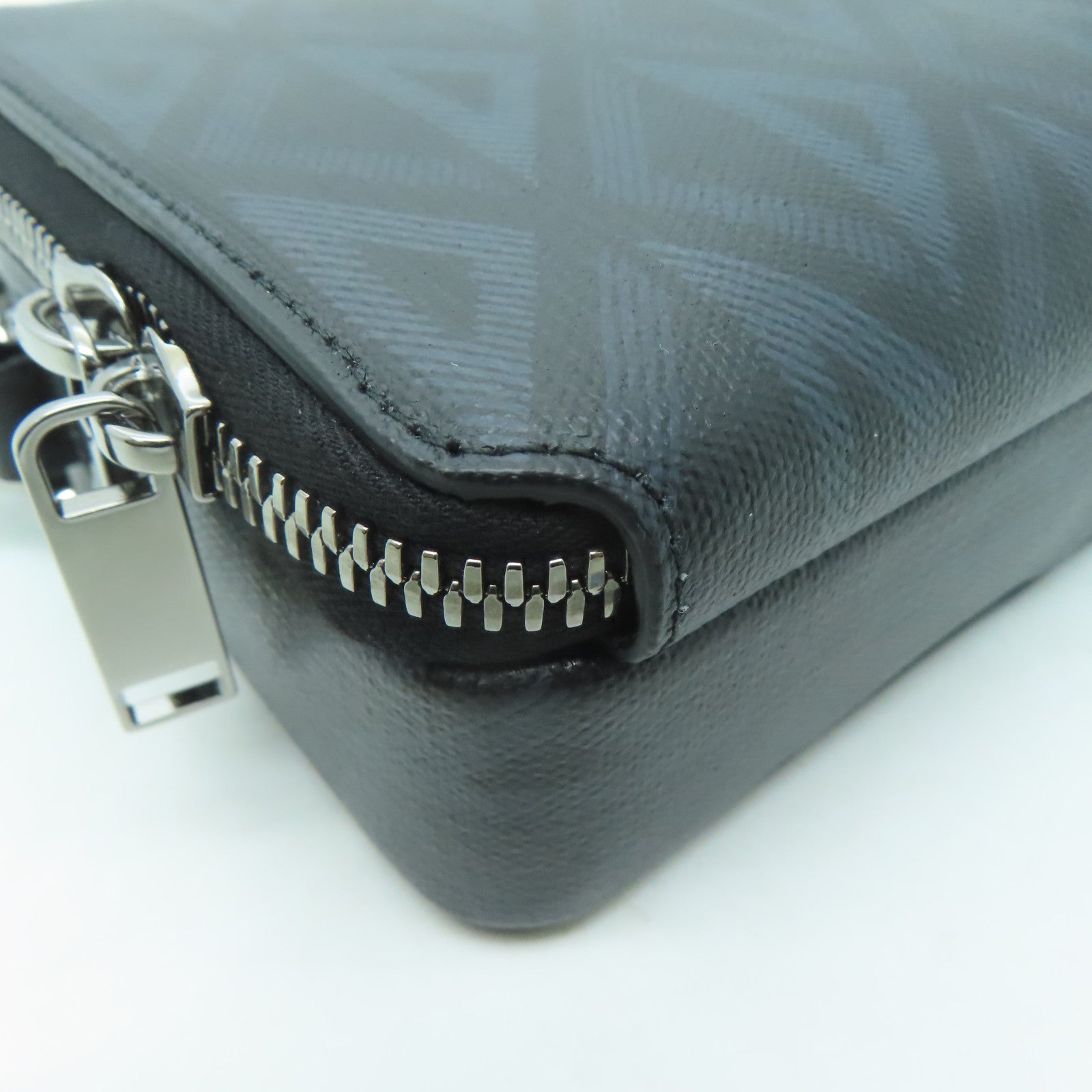 Dior 塗層帆布Pouch Shoulder銀扣肩背袋黑色