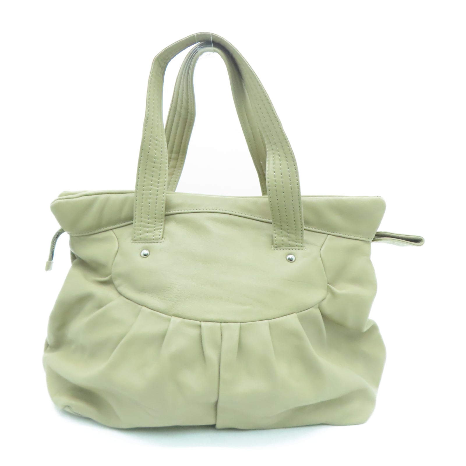 ANTEPRIMA 羊皮皮革Shoulder Bag银扣肩背袋米色
