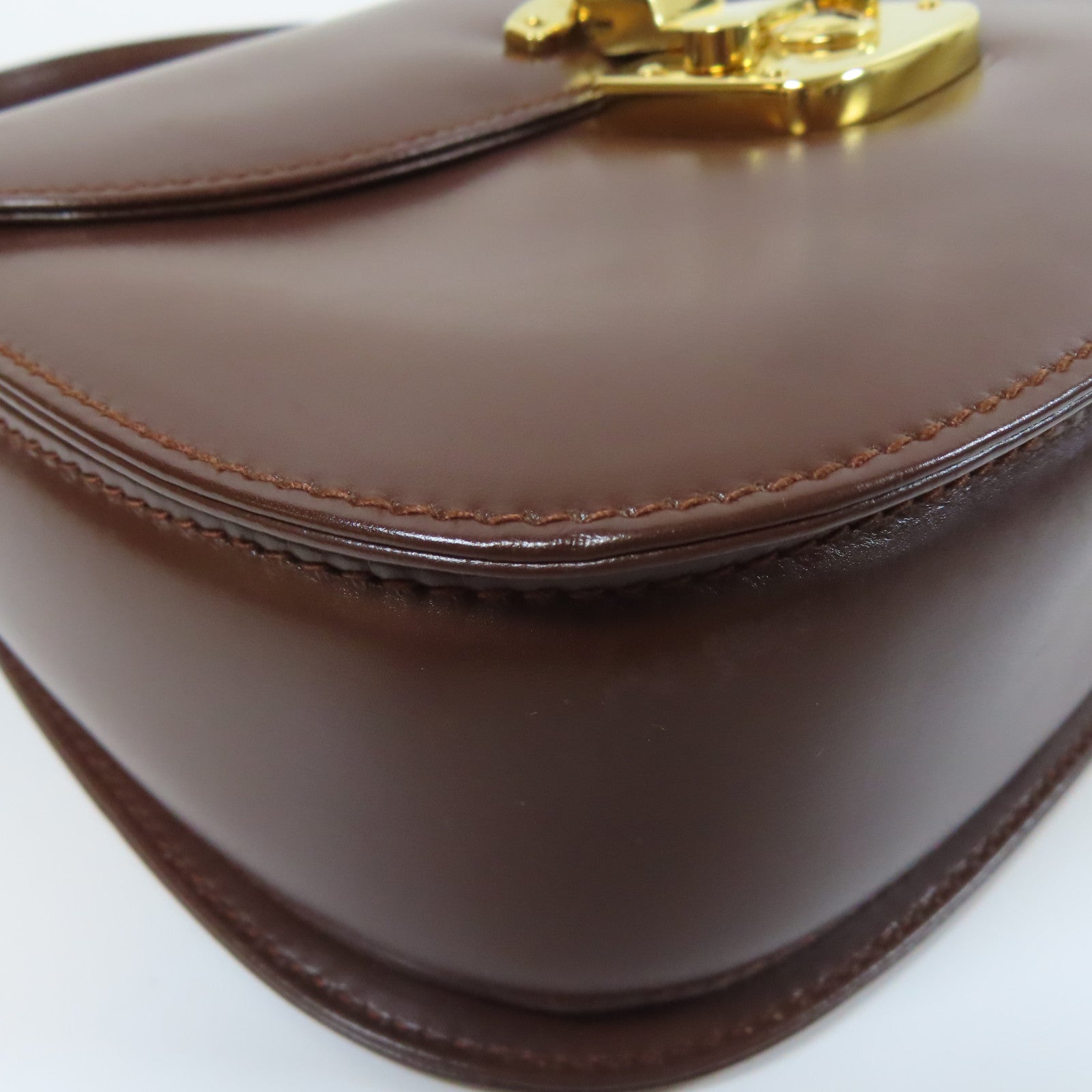 GUCCI 牛皮皮革2 Way Shoulder金扣手挽肩背兩用袋啡色