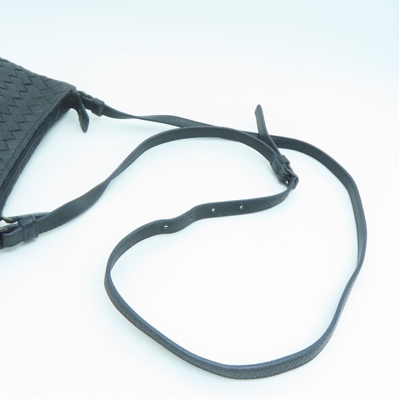 BOTTEGA VENETA 织纹皮革Shoulder Bag肩背袋蓝色