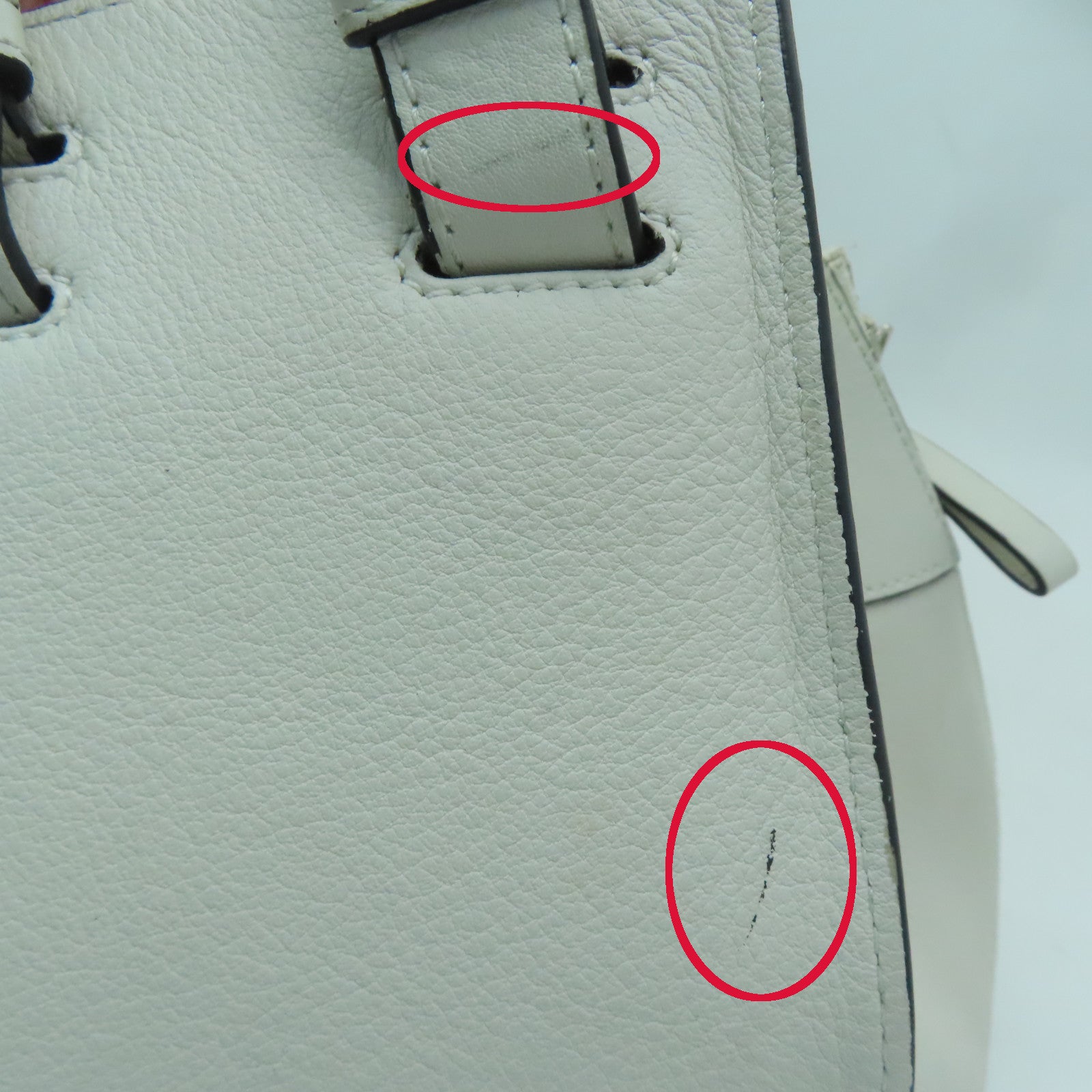 LOEWE 牛皮皮革Small Hammock Bag銀扣手挽肩背兩用袋米色