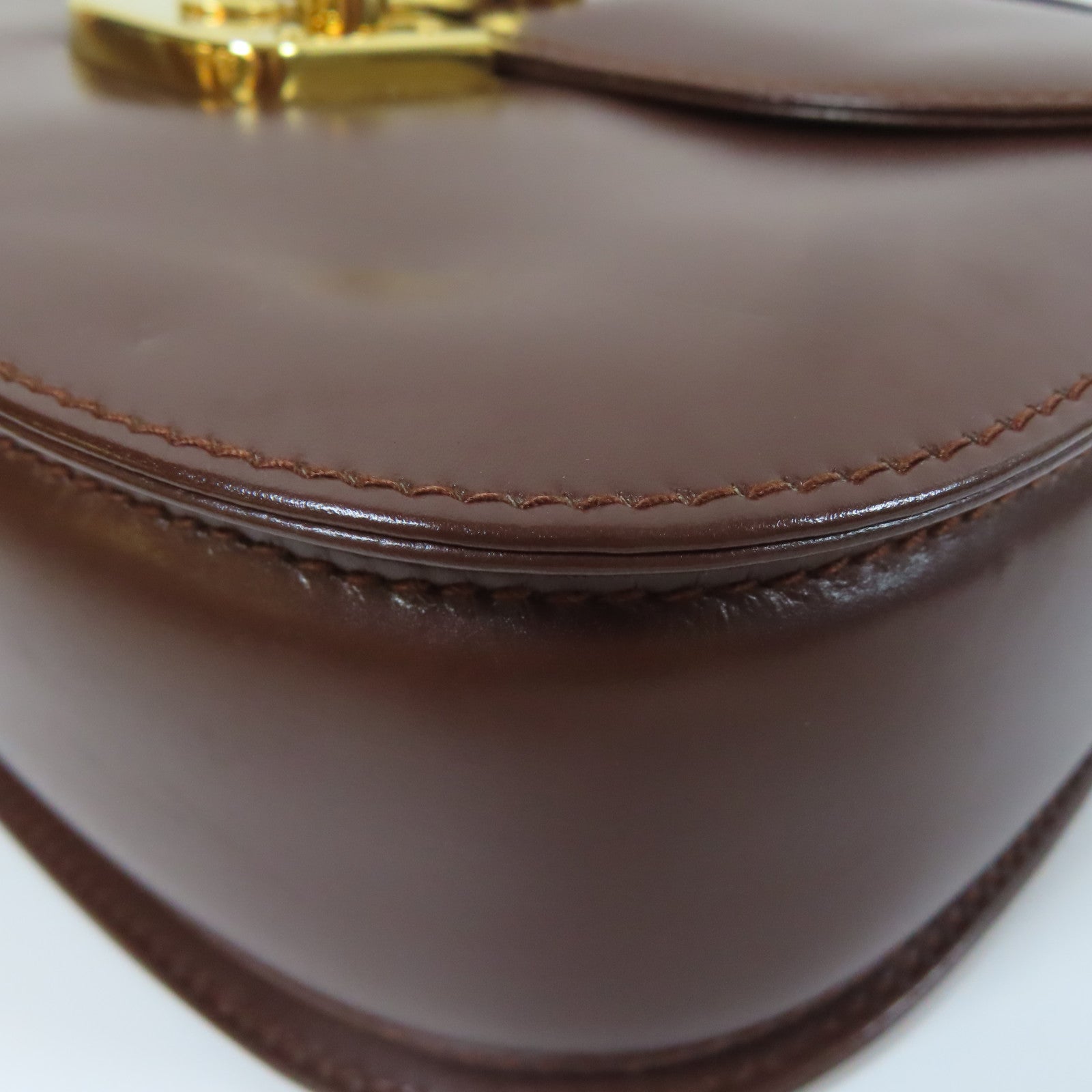 GUCCI 牛皮皮革2 Way Shoulder金扣手挽肩背兩用袋啡色
