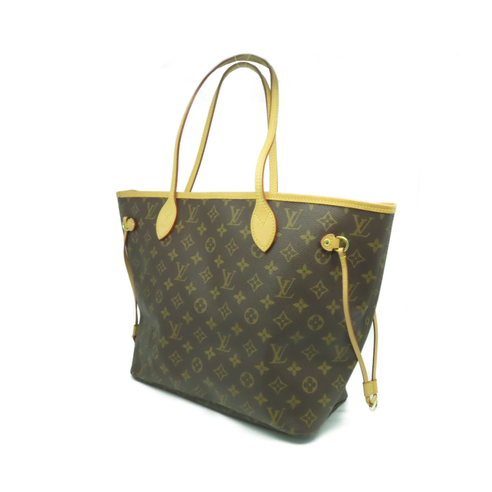 LOUIS VUITTON Monogram Neverfull MM金扣肩背袋啡色