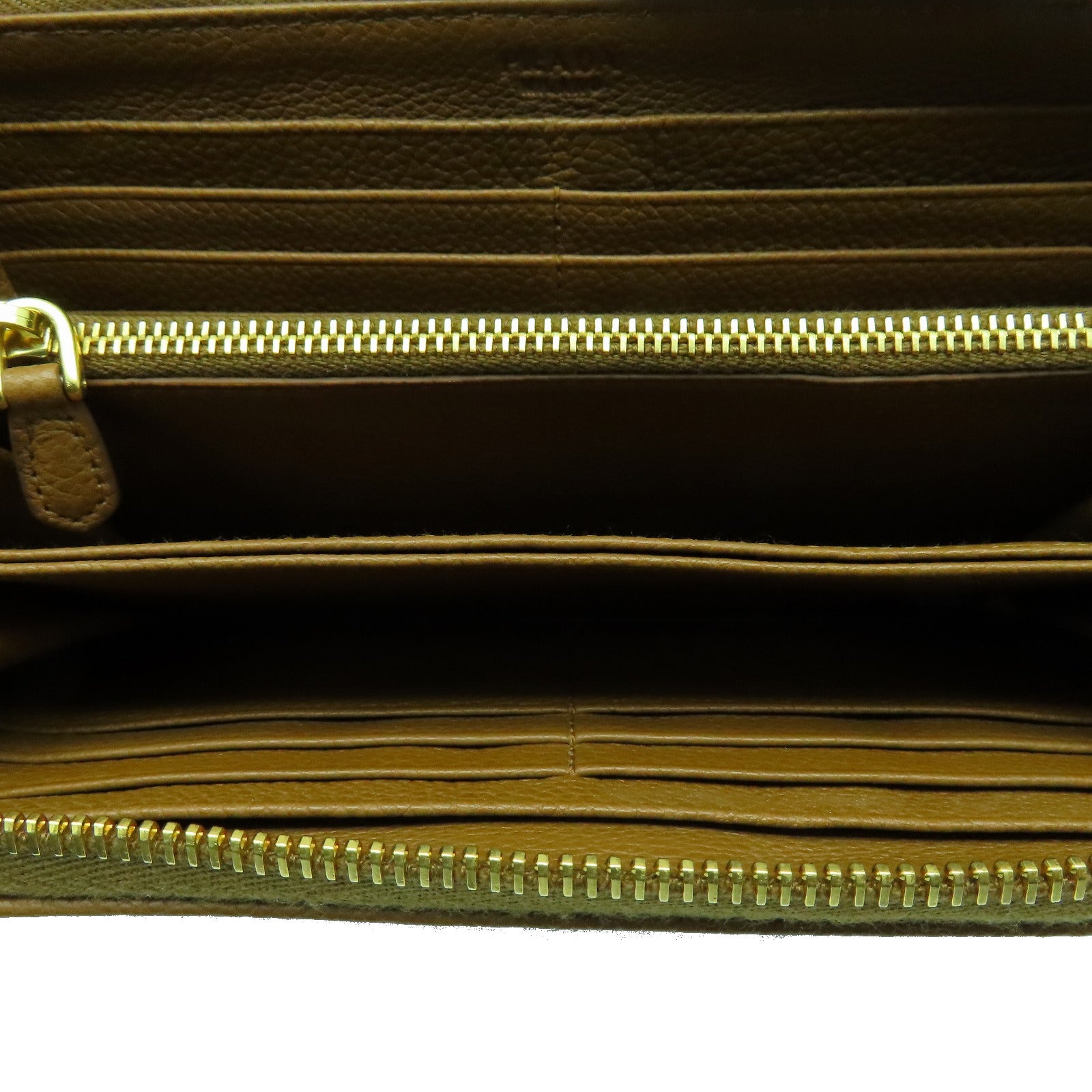 PRADA 牛皮皮革Long Wallet金扣長錢包啡色