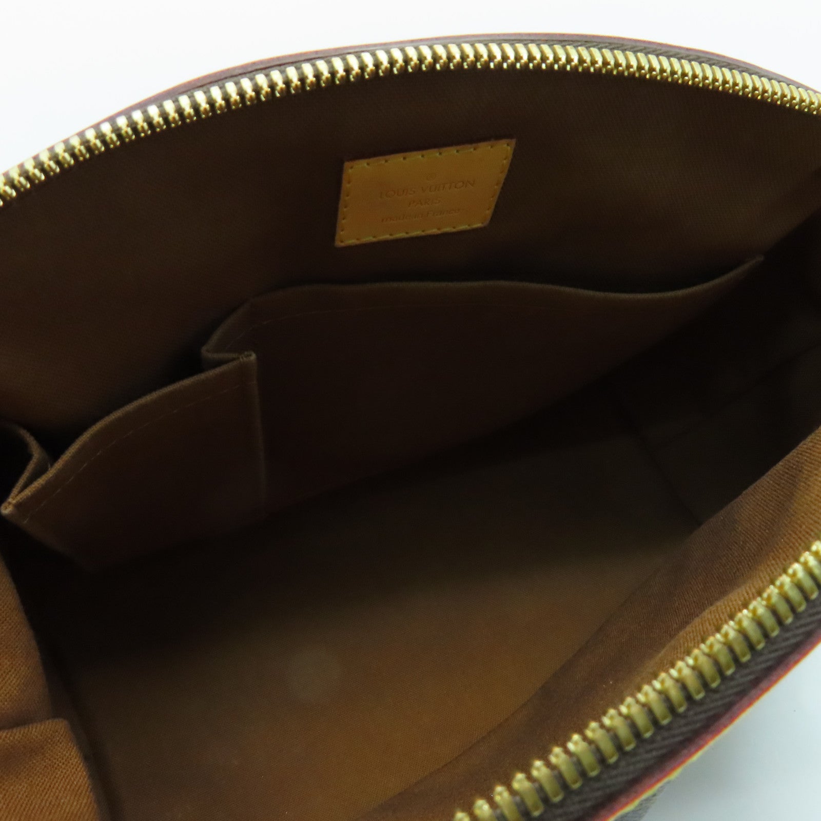 LOUIS VUITTON Monogram Tivoli PM Gold Buckle Handle Bag Brown