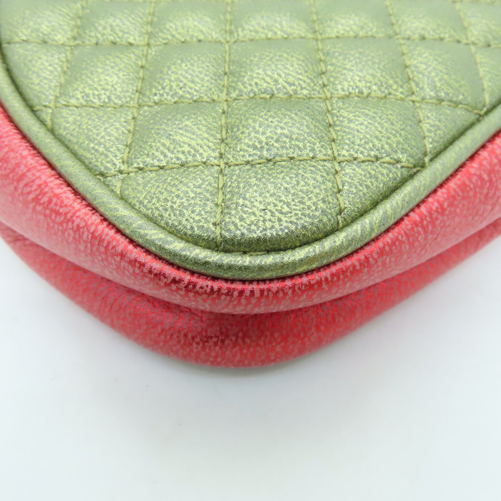 GUCCI Leather Zumi Horsebit Shoulder Bag Red/Green