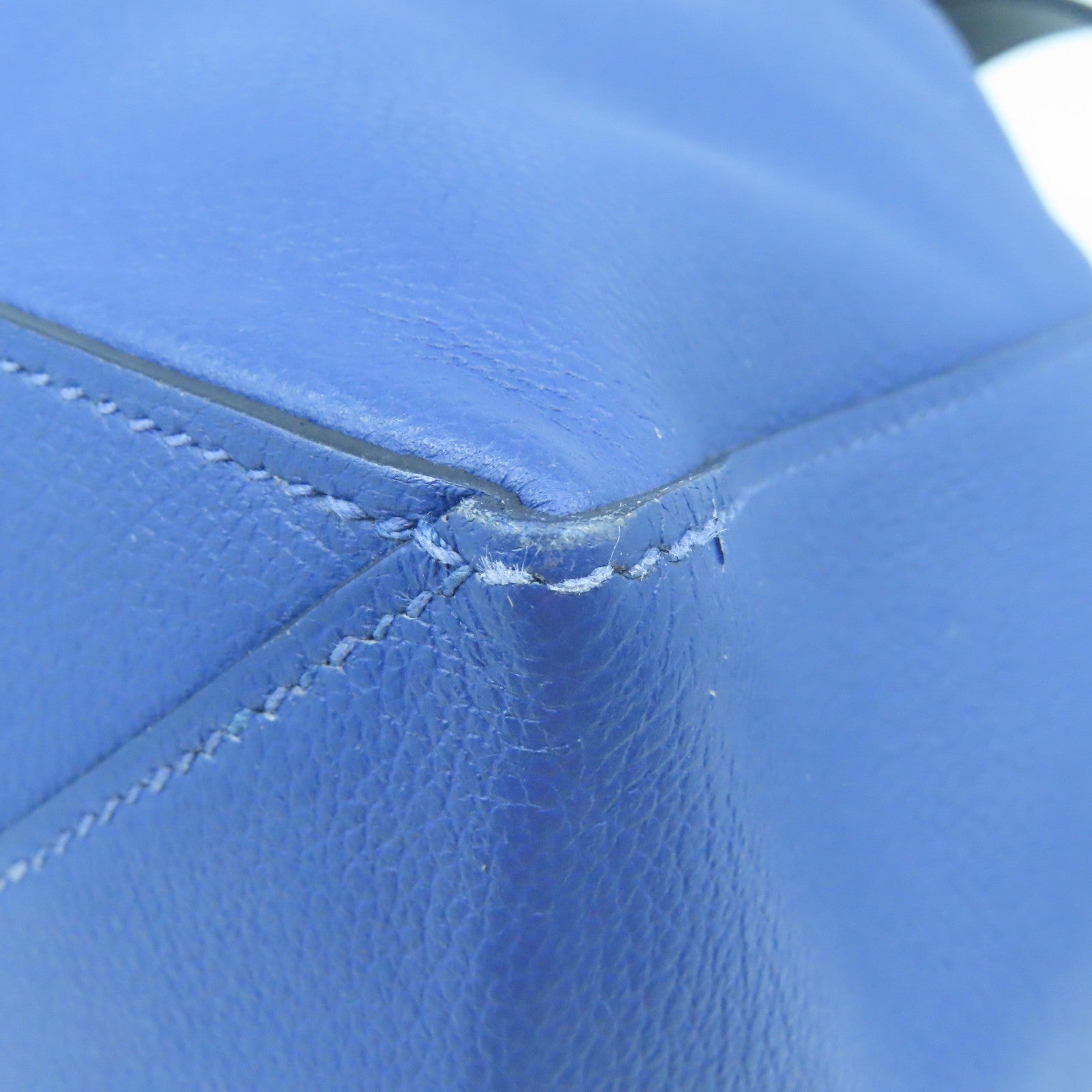 HERMES Evercolor皮革Licol 17银扣肩背袋Bleu Brighton蓝色