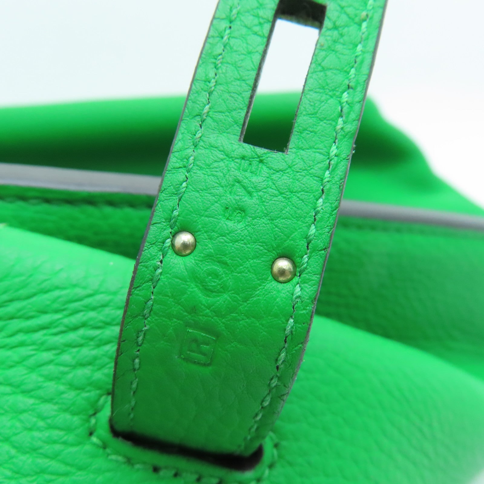 HERMES Togo皮革So Kelly 26肩背袋银扣绿色