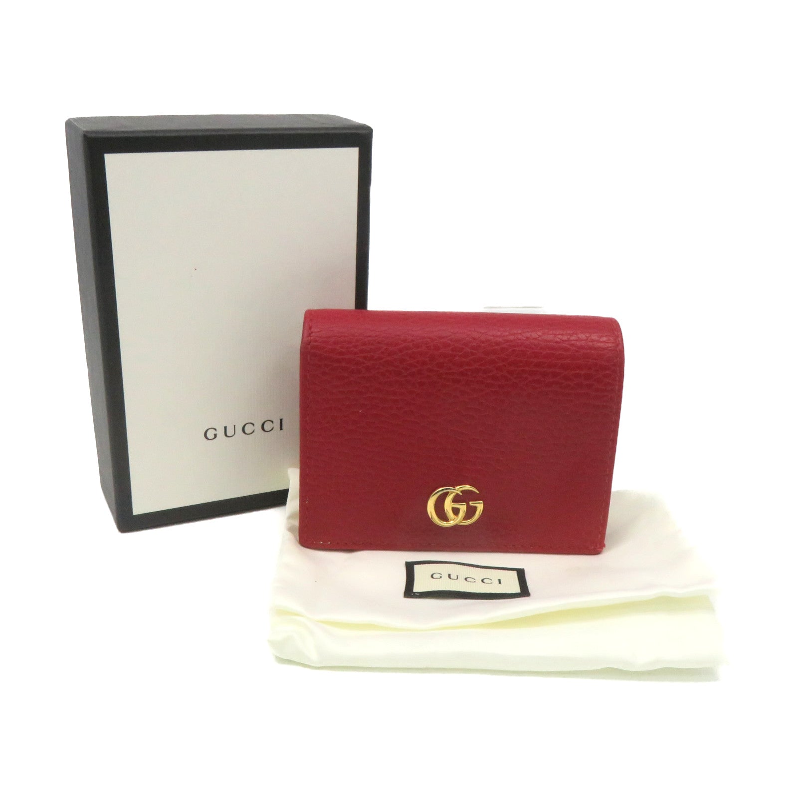 GUCCI 牛皮皮革Mini Wallet短錢包紅色
