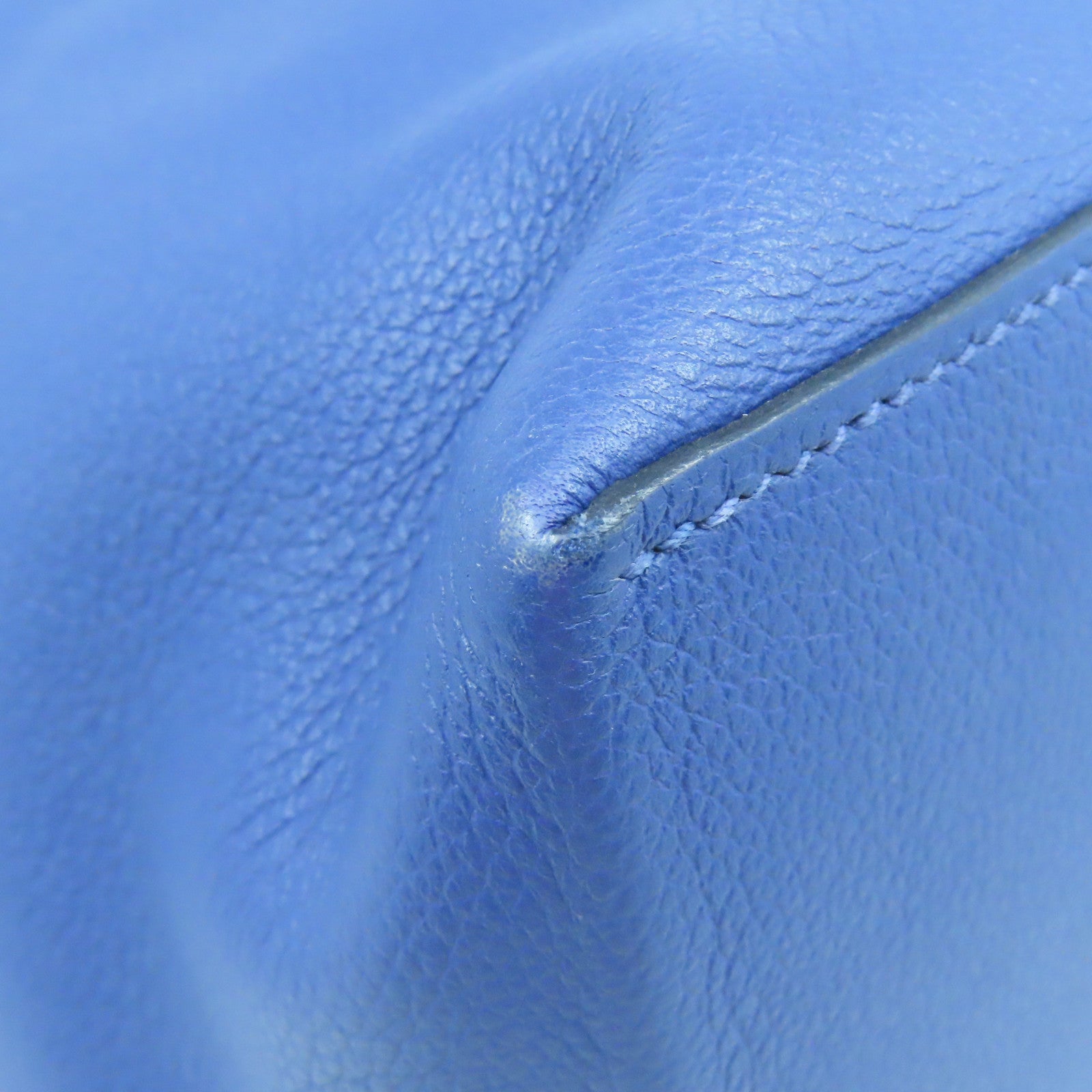 HERMES Evercolor皮革Licol 17银扣肩背袋Bleu Brighton蓝色