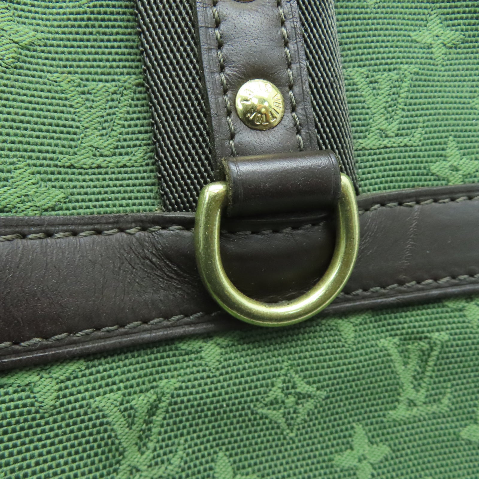 LOUIS VUITTON Monogram Mini Josephine GM gold buckle handle shoulder bag green