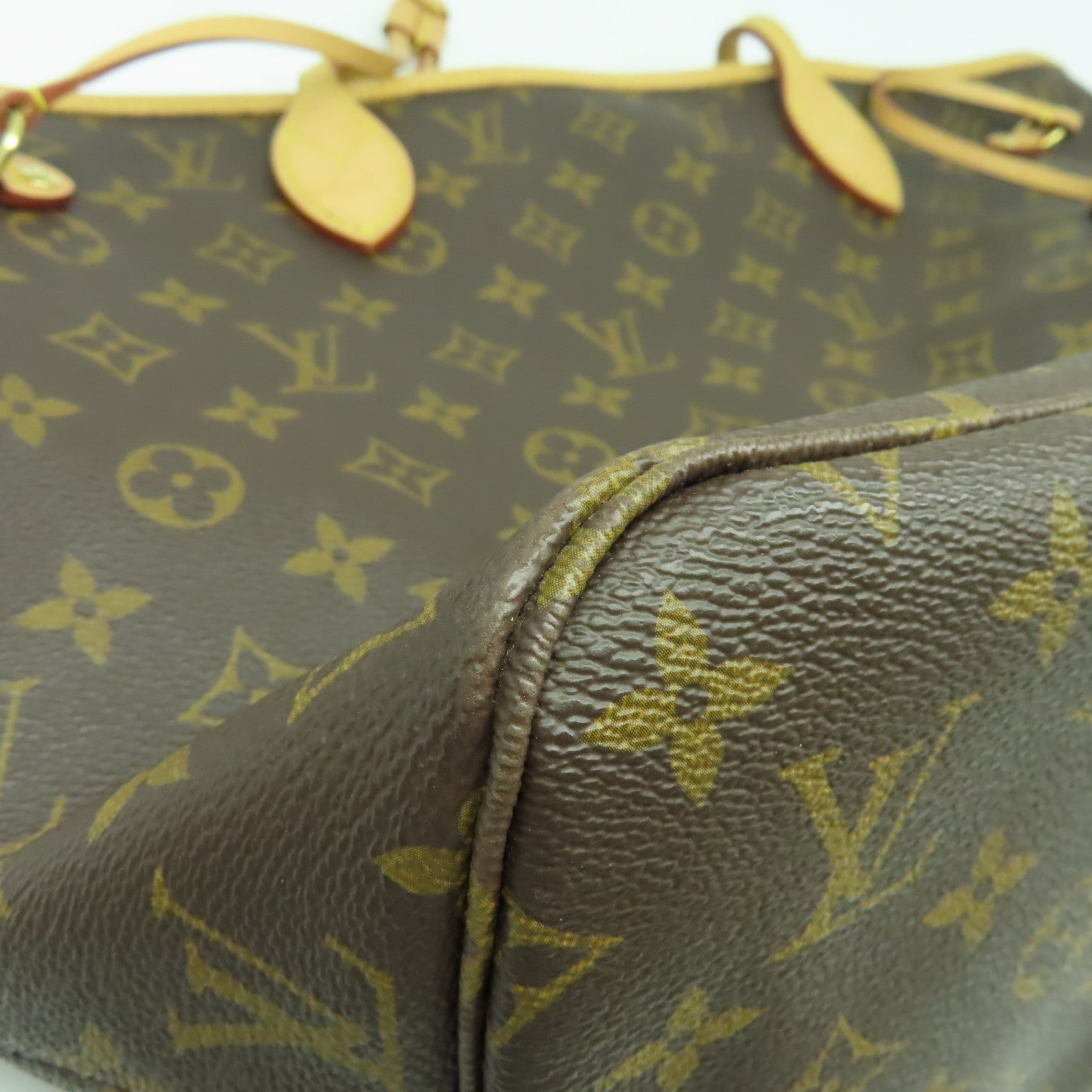 LOUIS VUITTON Monogram Neverfull MM金扣肩背袋啡色