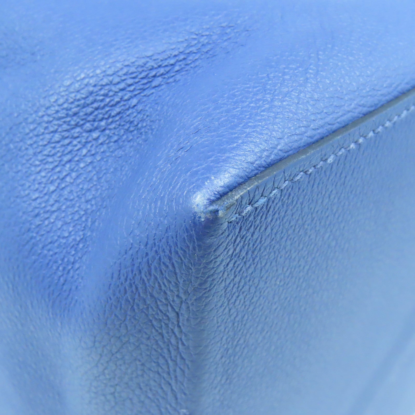 HERMES Evercolor皮革Licol 17银扣肩背袋Bleu Brighton蓝色