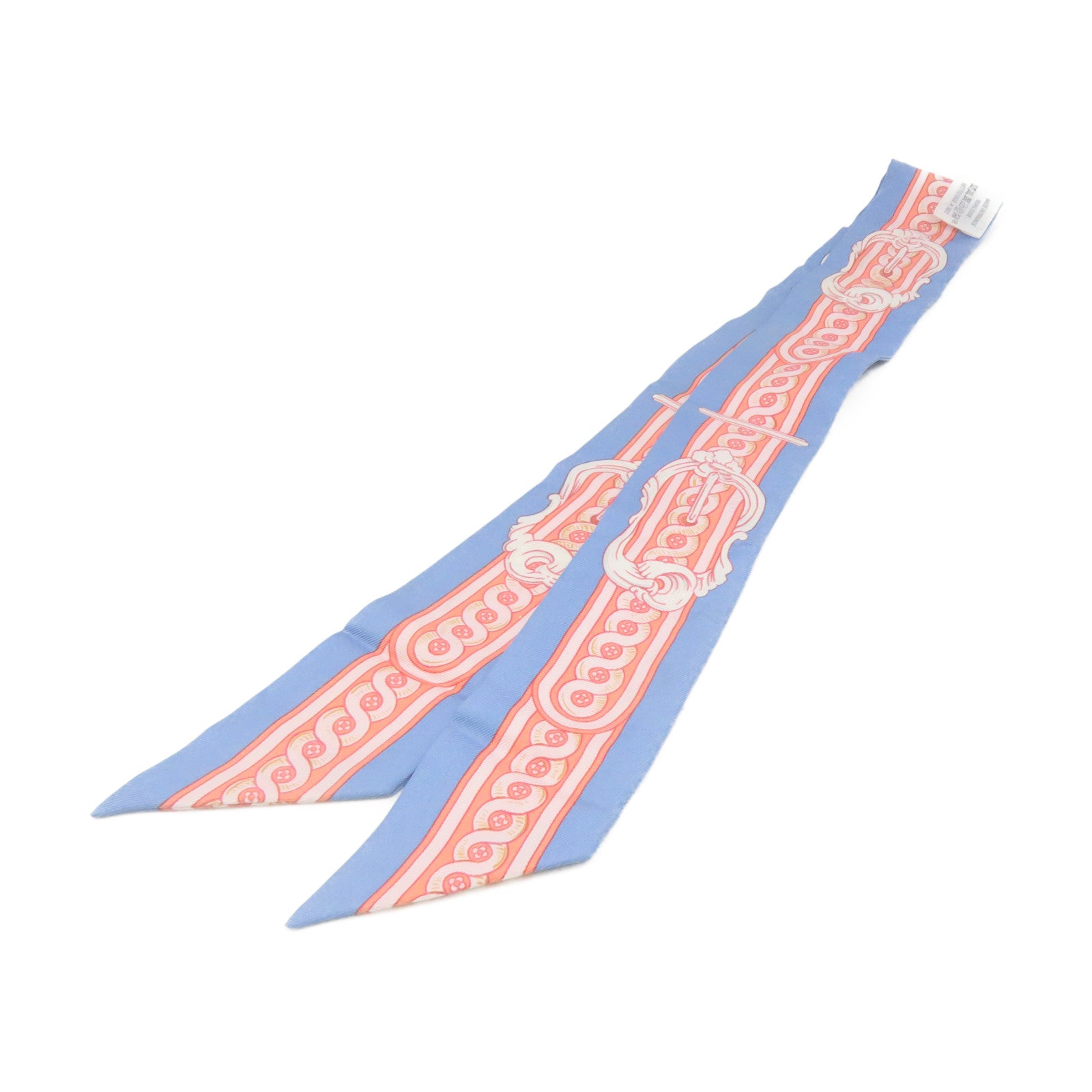 HERMES 丝质Twilly Scarf丝巾粉红色/蓝色