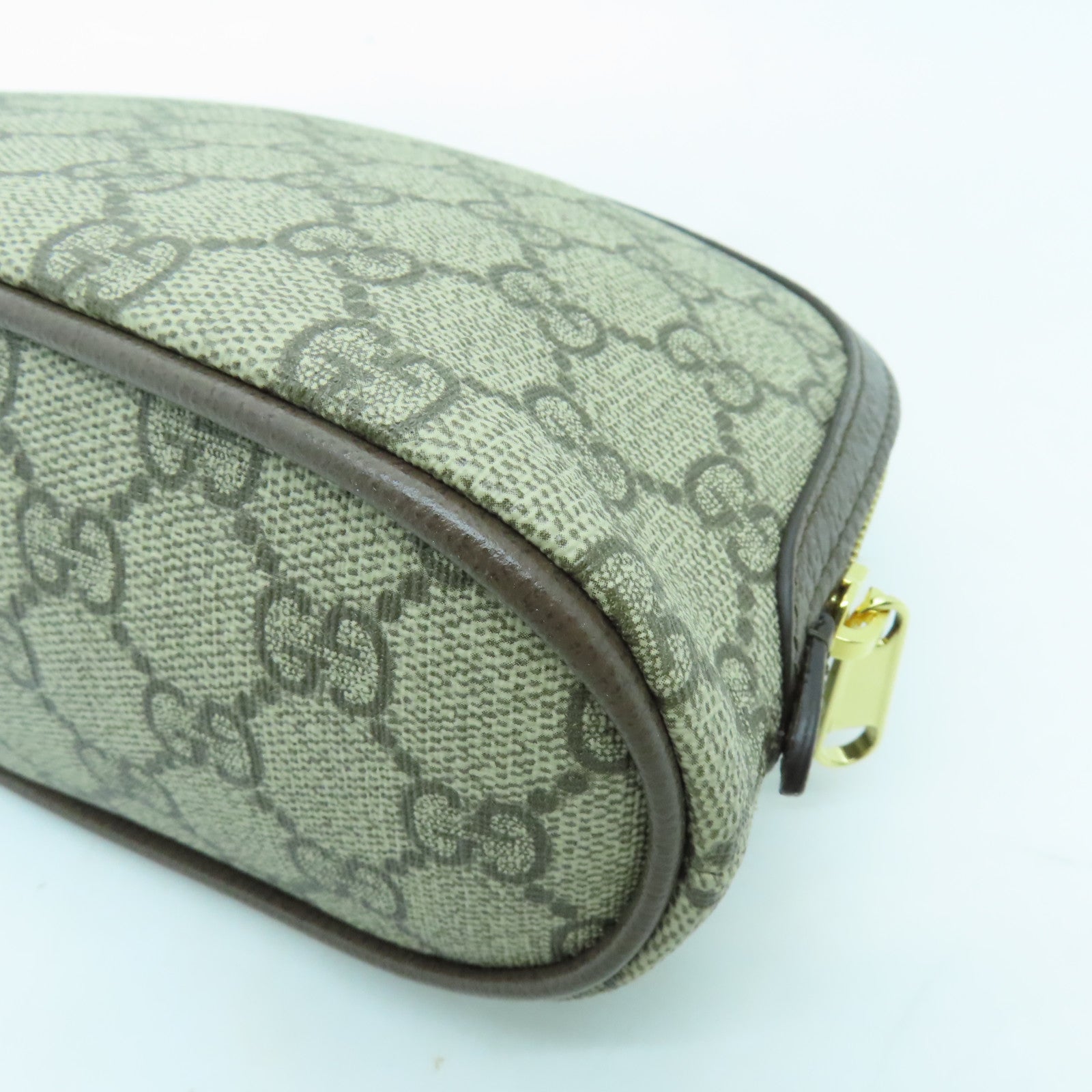 GUCCI 塗層帆布Ophidia GG金扣手拿包啡色