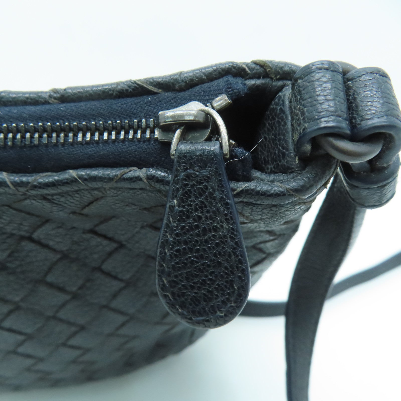 BOTTEGA VENETA 织纹皮革Shoulder Bag肩背袋蓝色