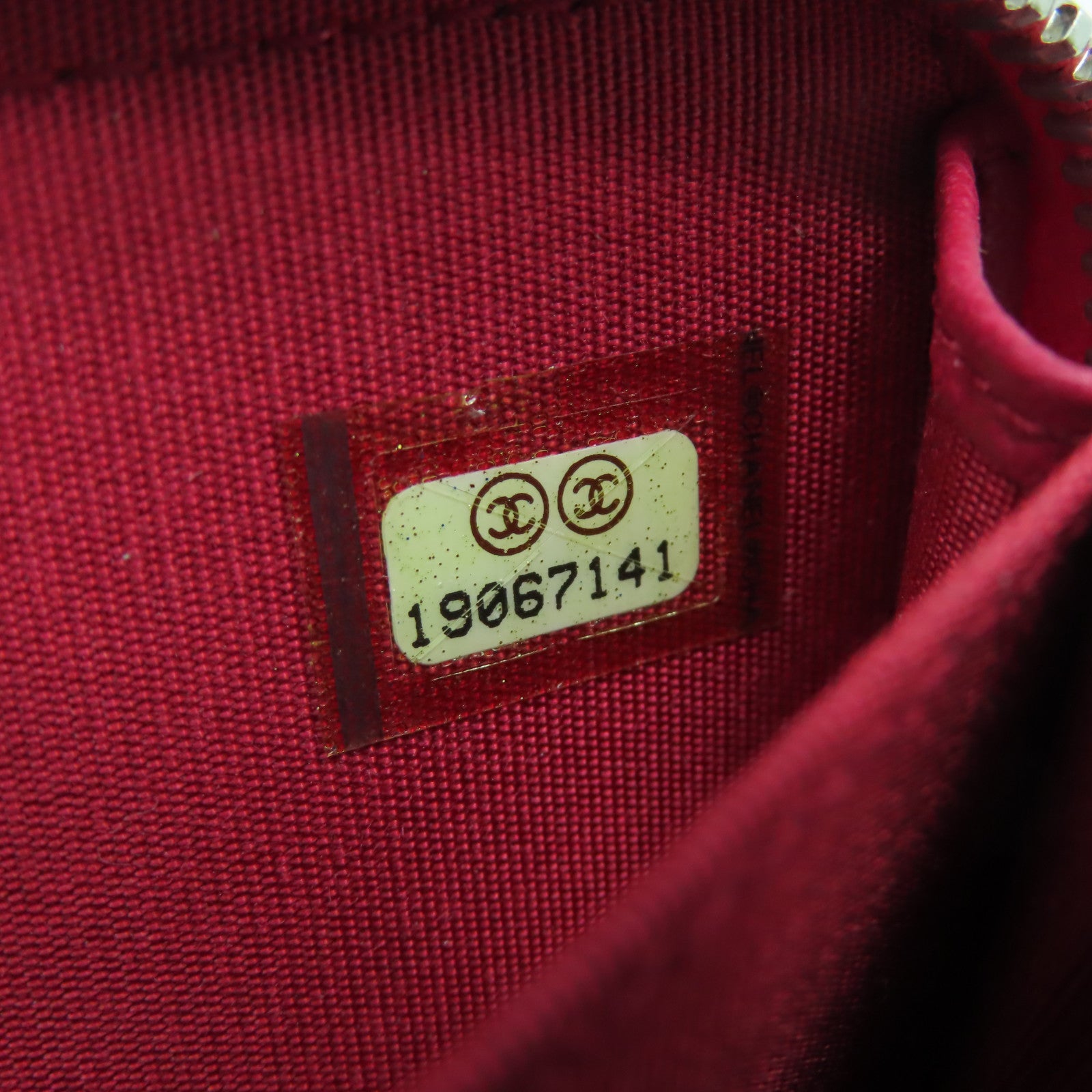 CHANEL 菱格牛皮皮革Card Case銀扣卡片套紅色