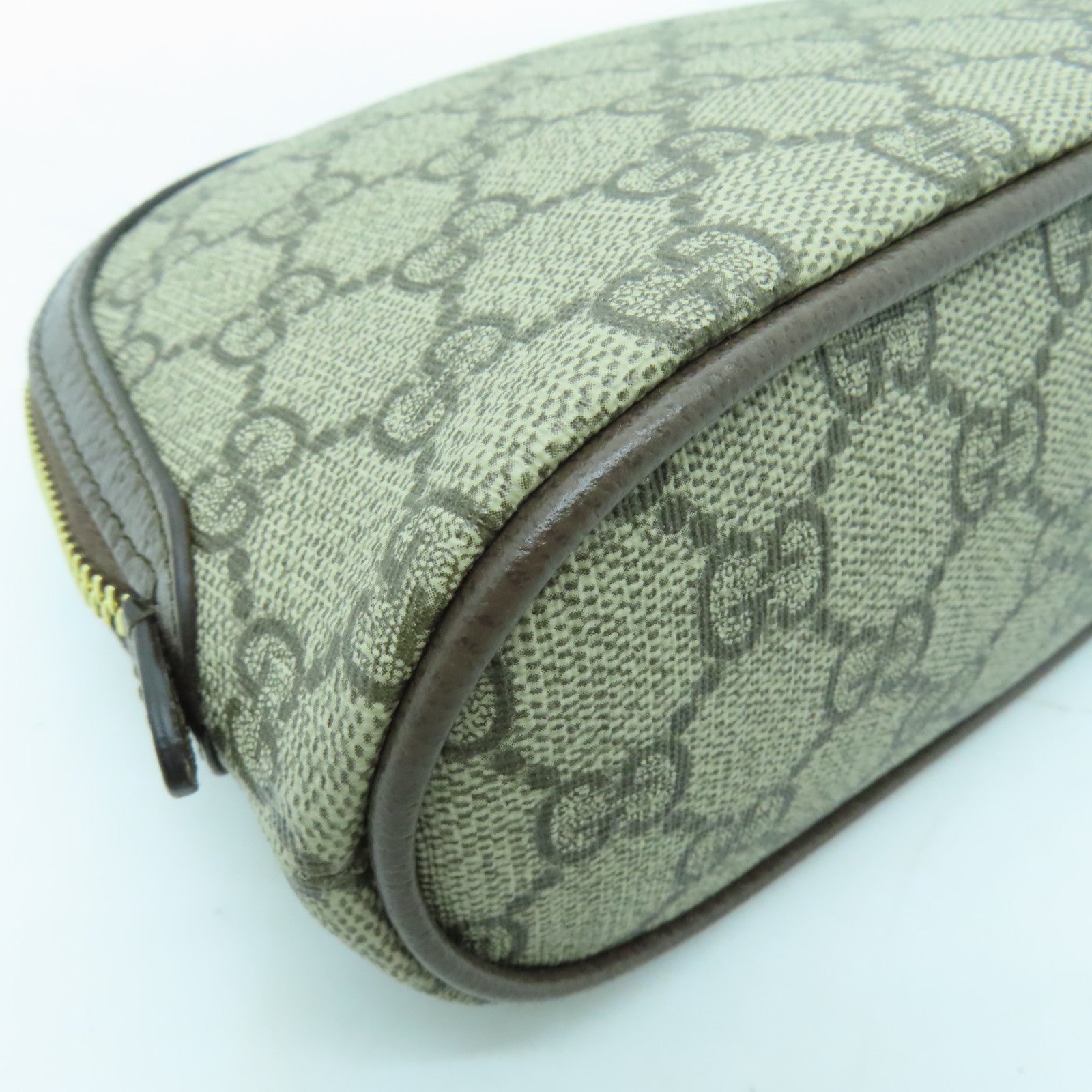 GUCCI 塗層帆布Ophidia GG金扣手拿包啡色