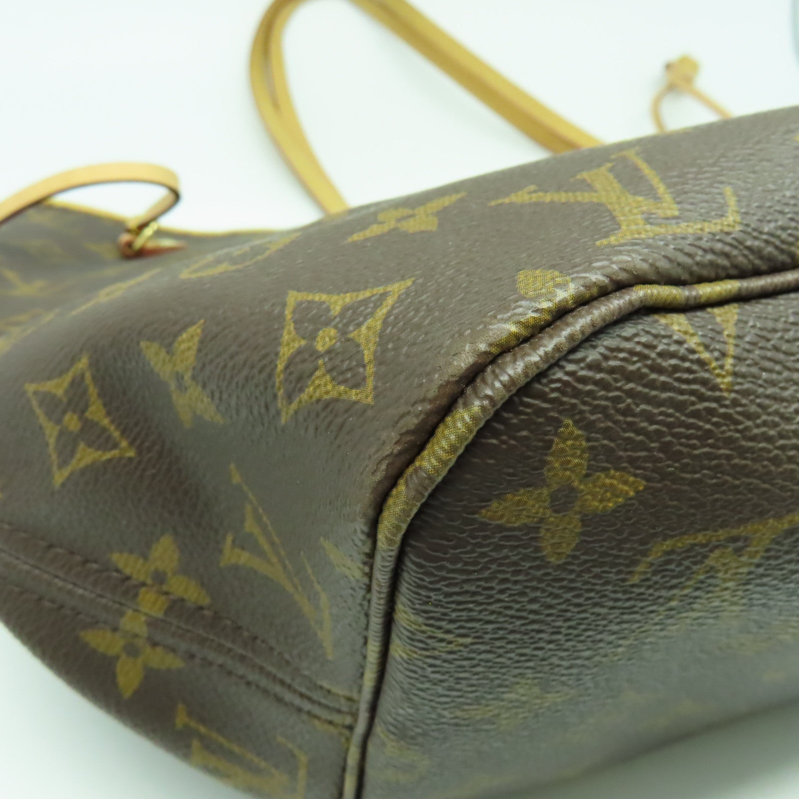 LOUIS VUITTON Monogram Neverfull MM金扣肩背袋啡色