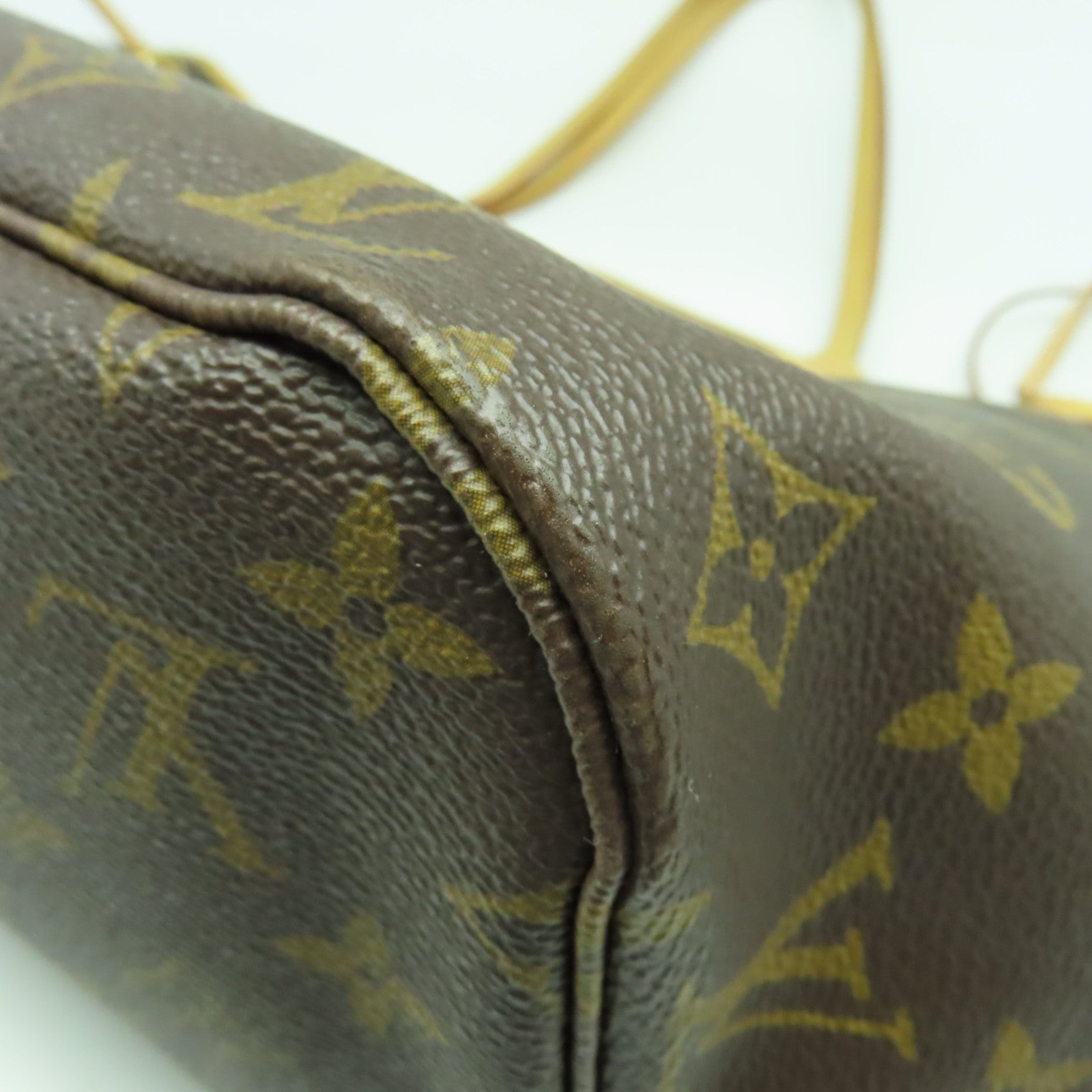 LOUIS VUITTON Monogram Neverfull MM金扣肩背袋啡色