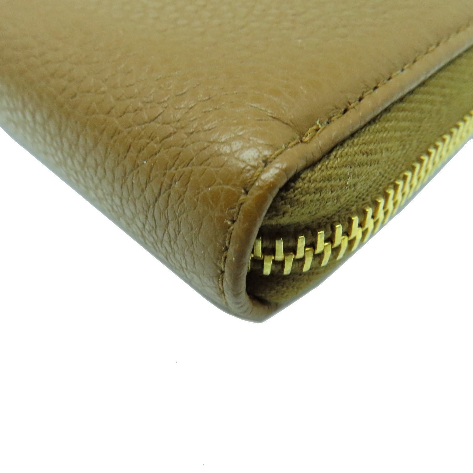 PRADA 牛皮皮革Long Wallet金扣長錢包啡色