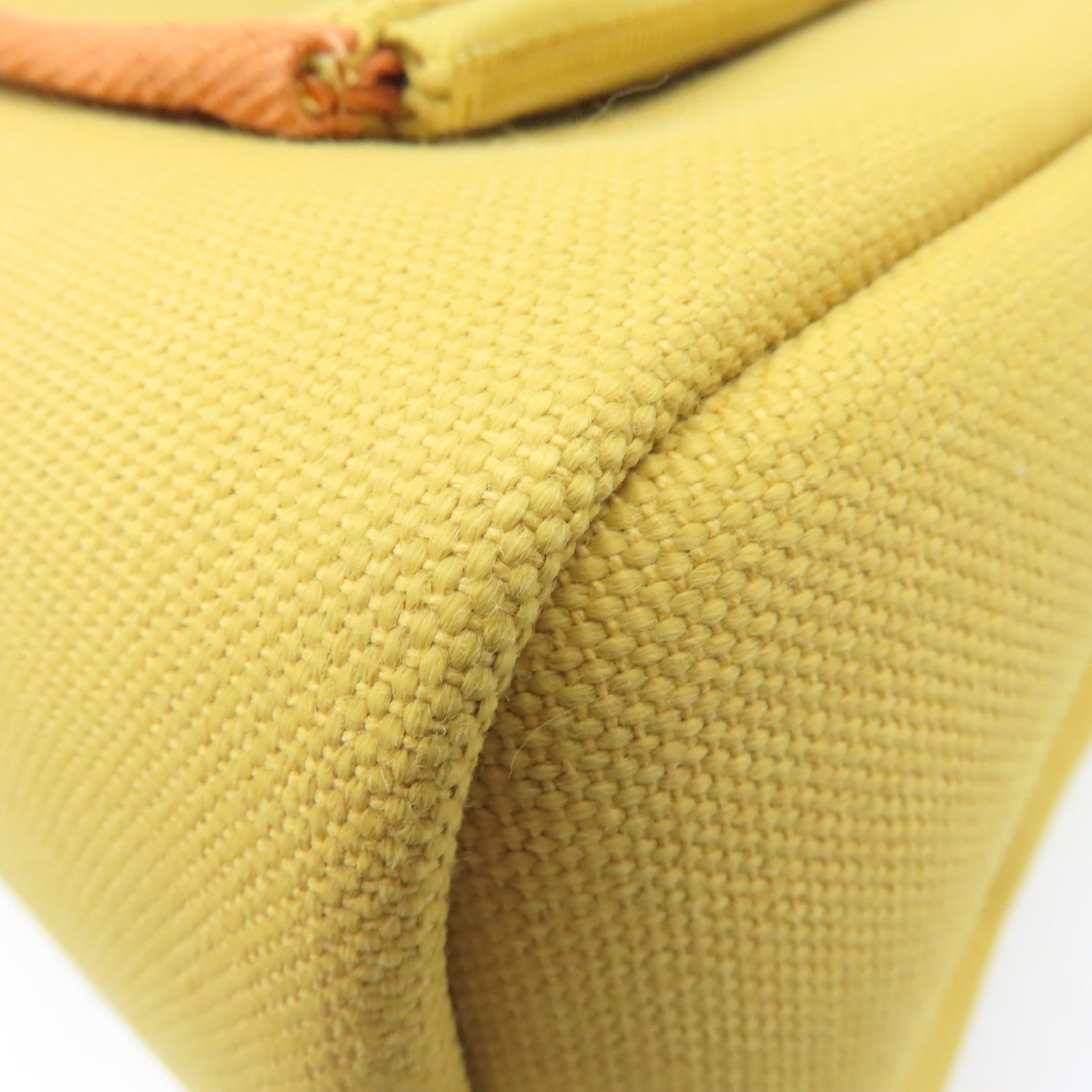 HERMES 帆布Herbag GM 2Way Shoulder Bag金扣手挽肩背兩用袋Jaune Ambre琥珀黃色