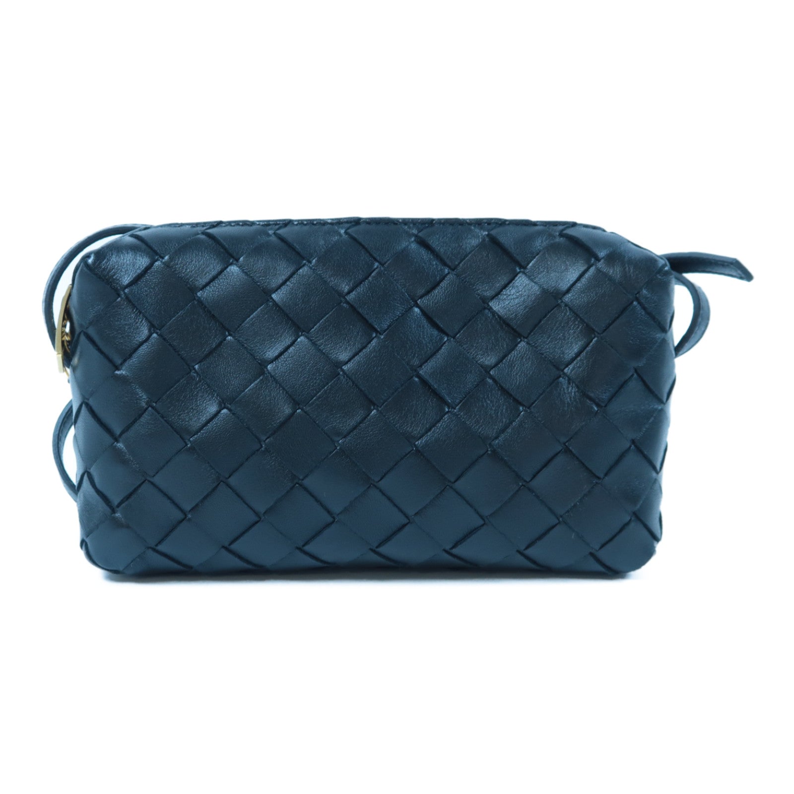 BOTTEGA VENETA 織紋牛皮皮革Shoulder Bag金扣肩背袋黑色