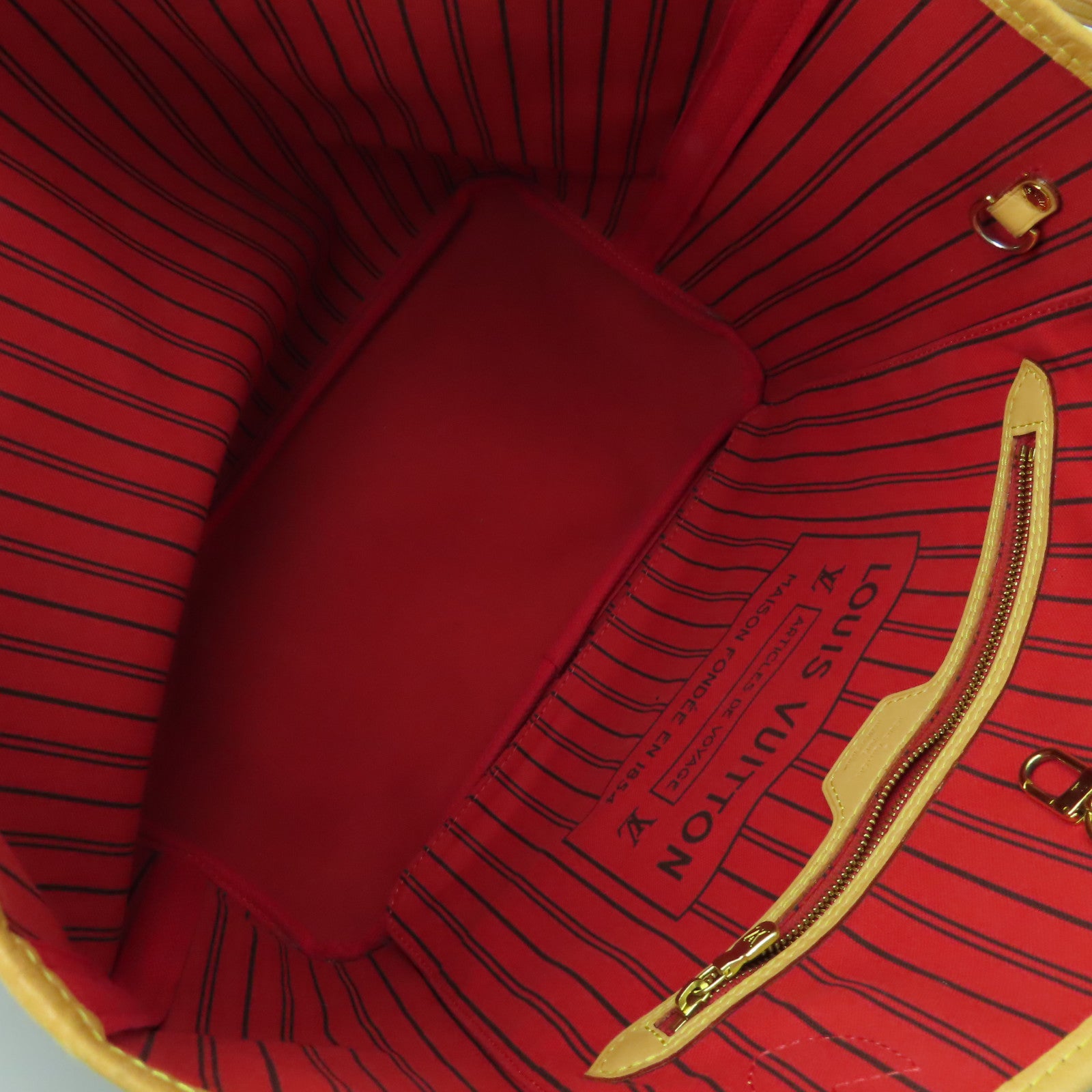 LOUIS VUITTON Monogram Neverfull MM金扣肩背袋啡色