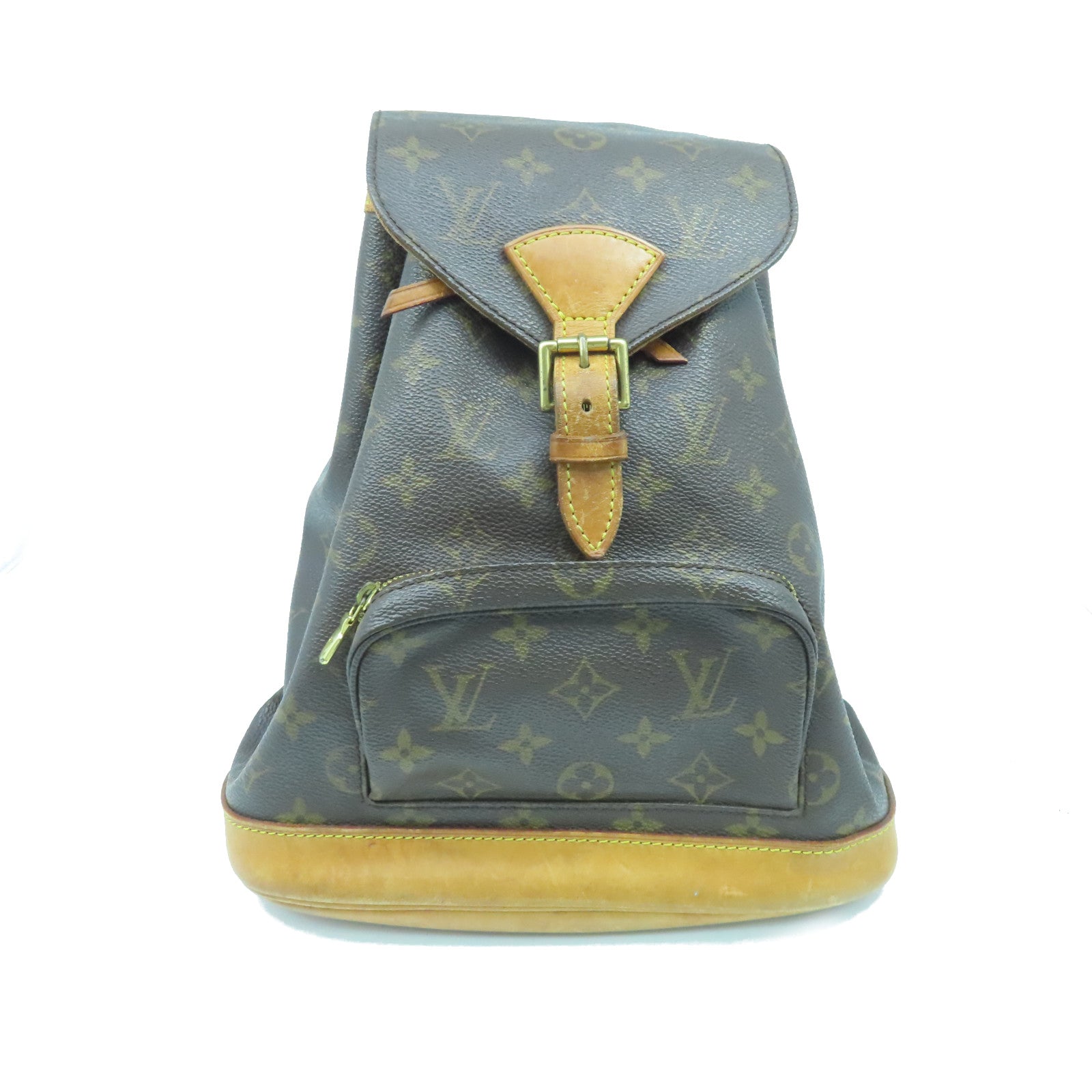 LOUIS VUITTON Monogram Montsouris MM gold buckle backpack brown