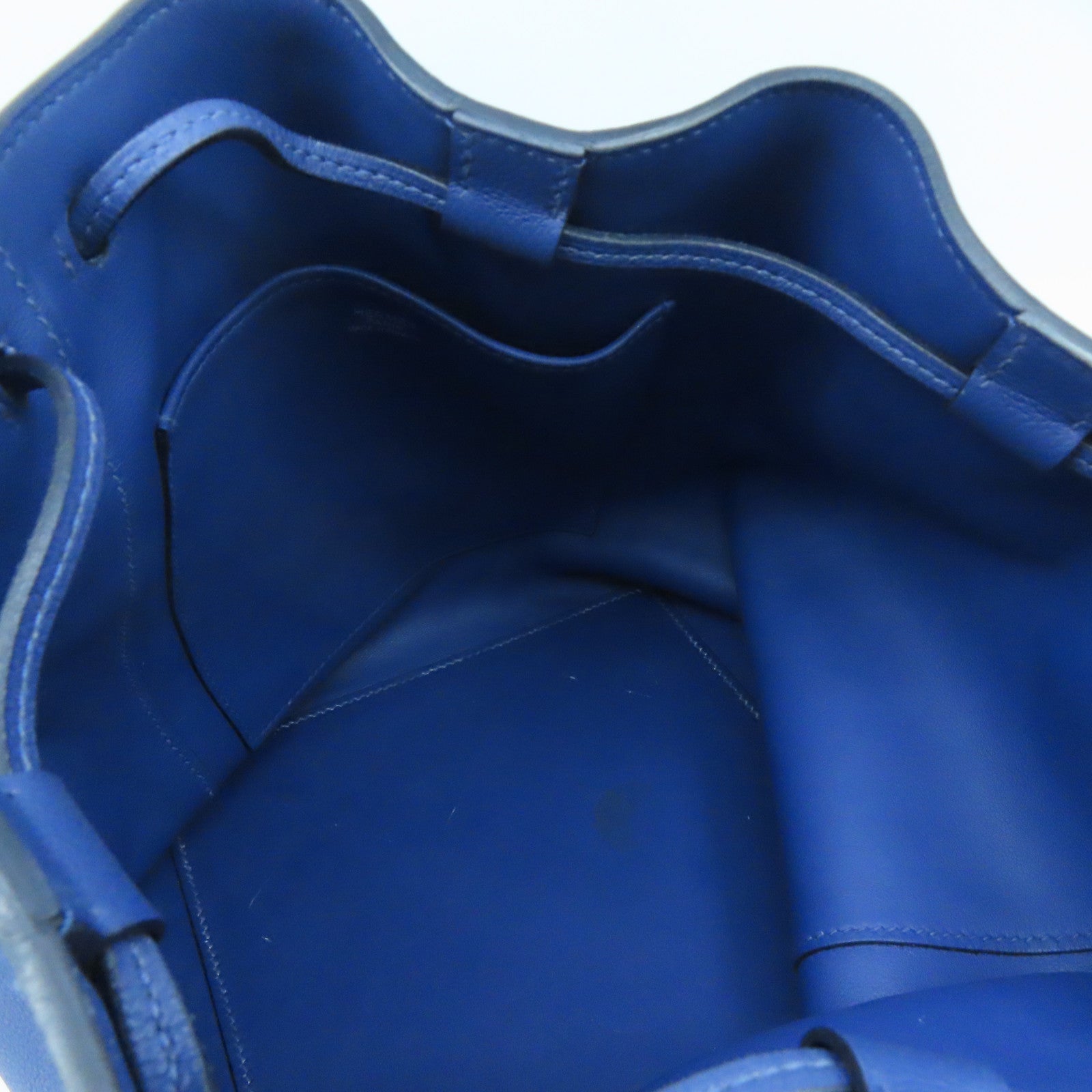 HERMES Evercolor皮革Licol 17银扣肩背袋Bleu Brighton蓝色