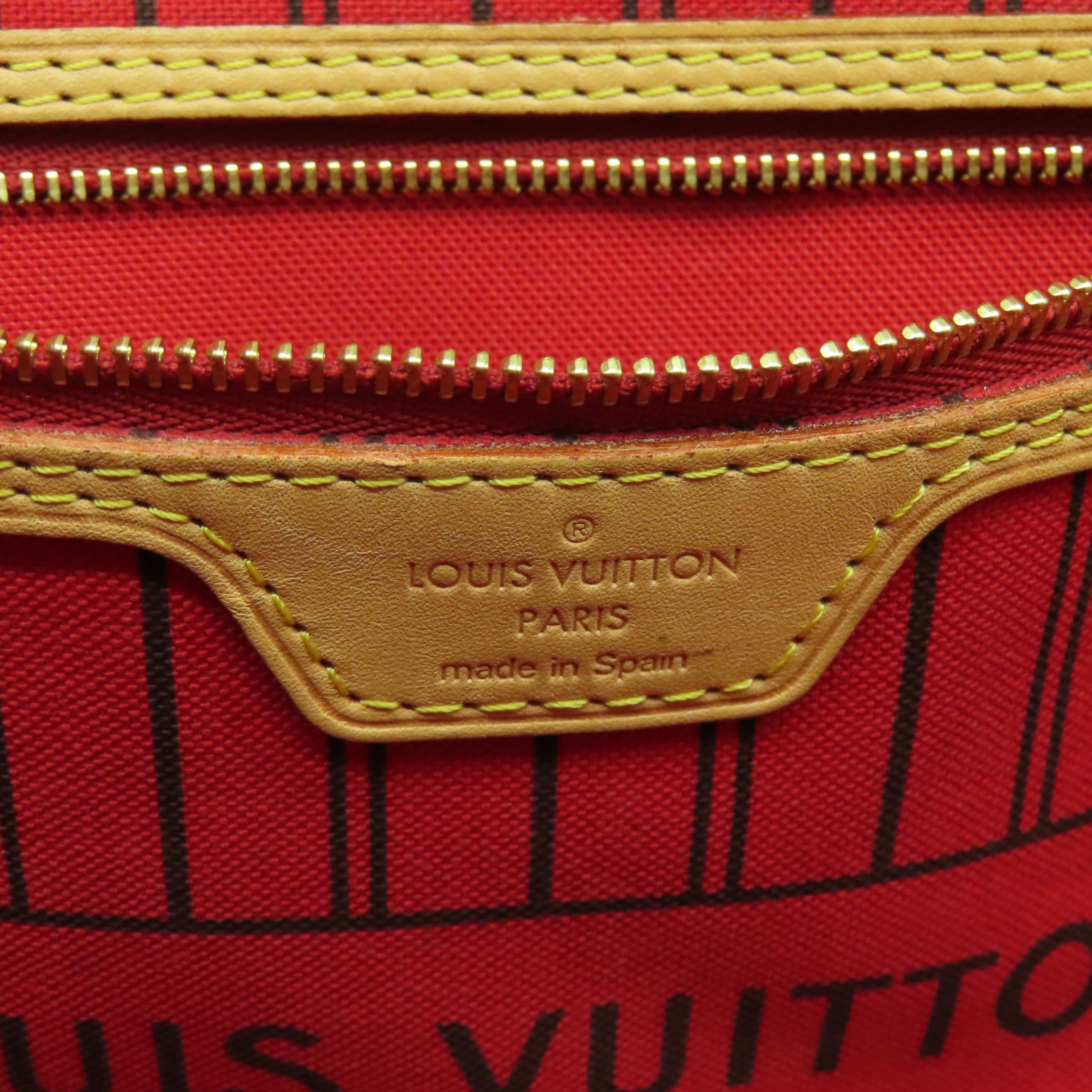 LOUIS VUITTON Monogram Neverfull MM金扣肩背袋啡色