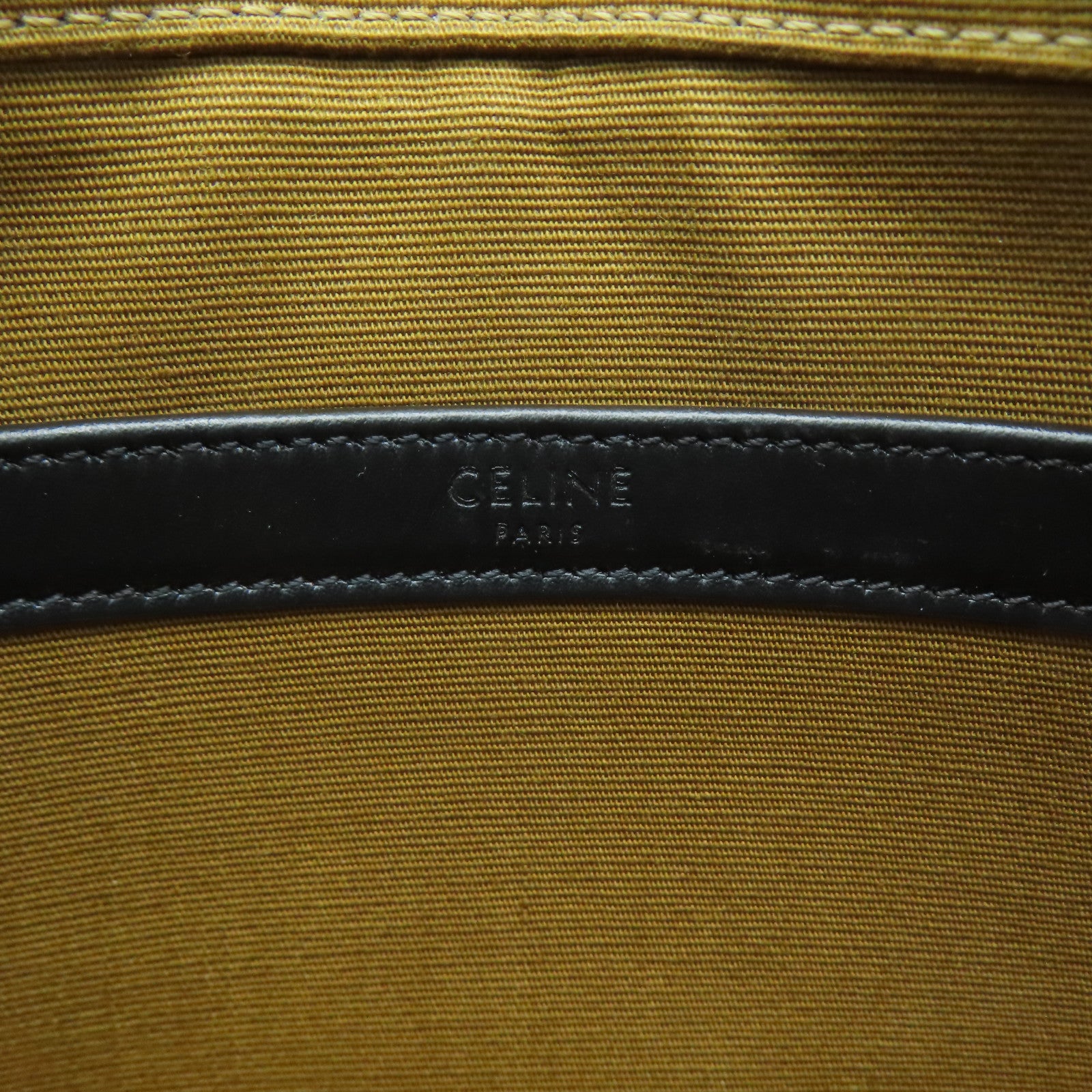 CELINE 塗層帆布Triomphe Medium Messenger Shoulder Bag金扣肩背袋啡色/黑色