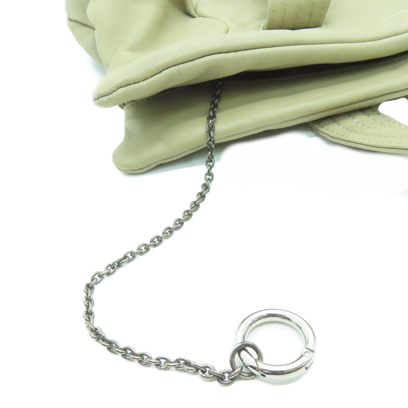 ANTEPRIMA 羊皮皮革Shoulder Bag银扣肩背袋米色