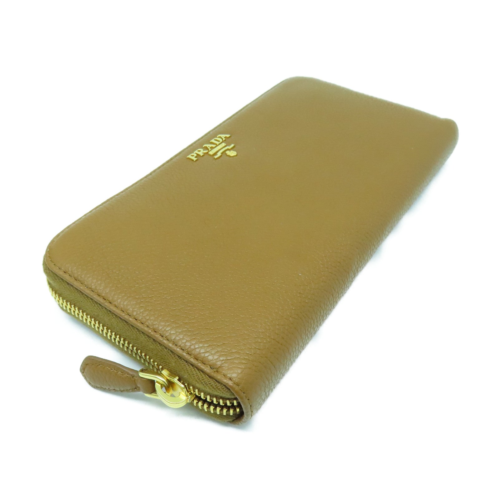 PRADA 牛皮皮革Long Wallet金扣長錢包啡色