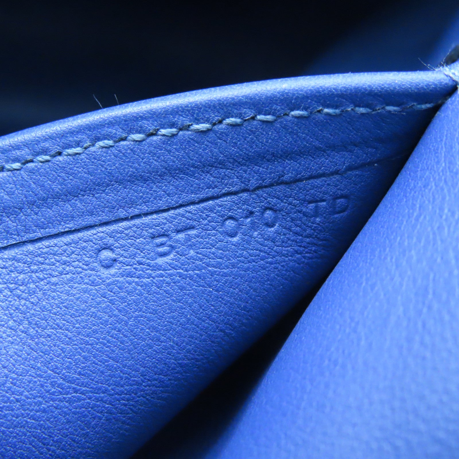 HERMES Evercolor皮革Licol 17银扣肩背袋Bleu Brighton蓝色