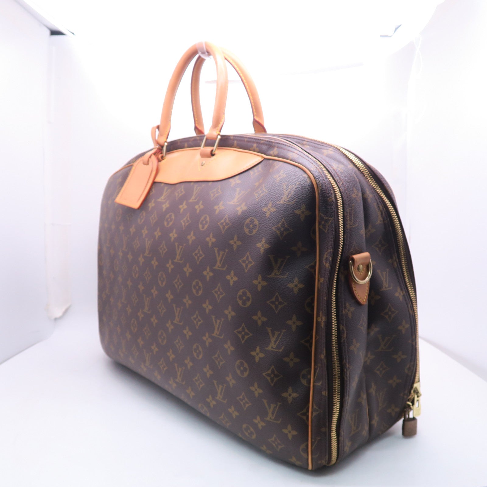 LOUIS VUITTON Monogram Suit Case金扣手挽肩背兩用袋棕色
