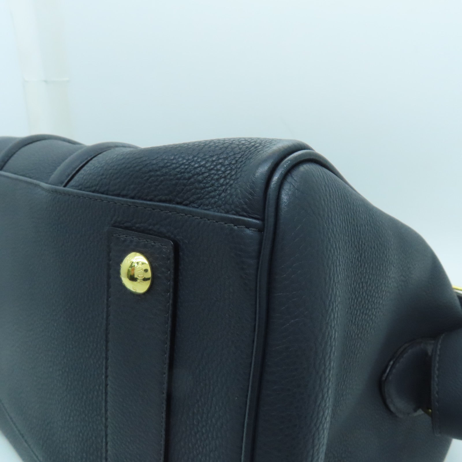 LOUIS VUITTON cowhide leather SC Bag gold buckle handle shoulder bag blue