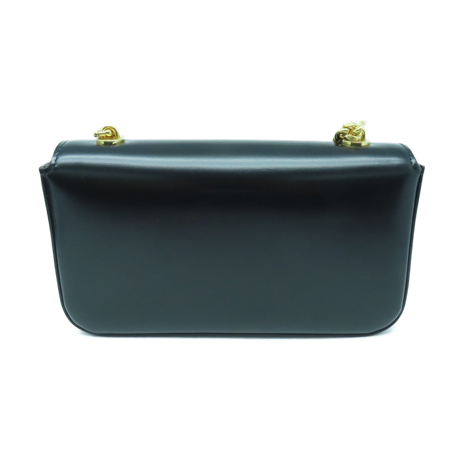 CELINE 牛皮皮革Chain Shoulder Bag金扣肩背袋黑色