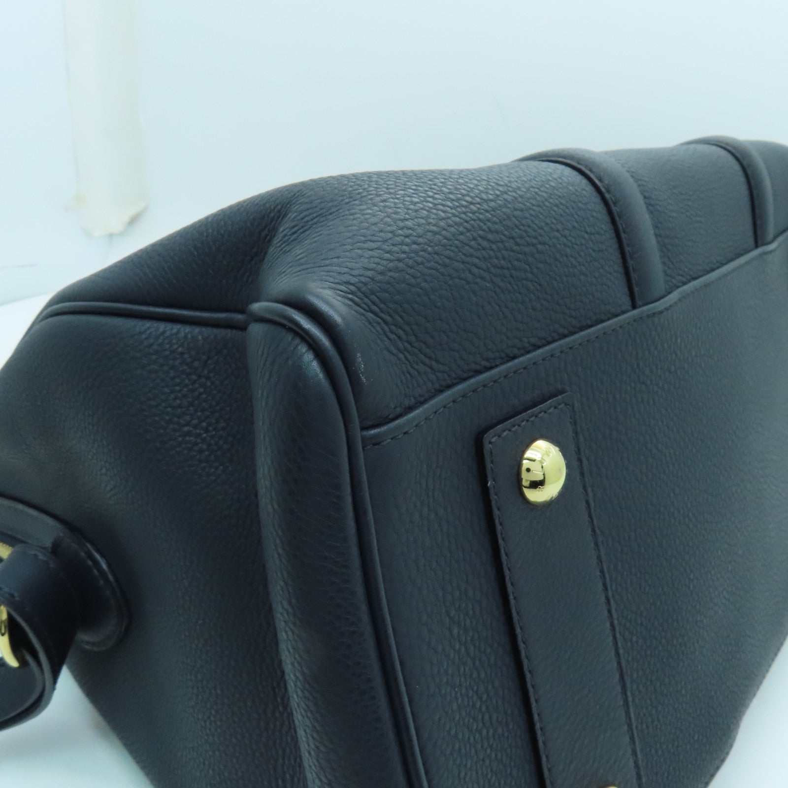 LOUIS VUITTON cowhide leather SC Bag gold buckle handle shoulder bag blue