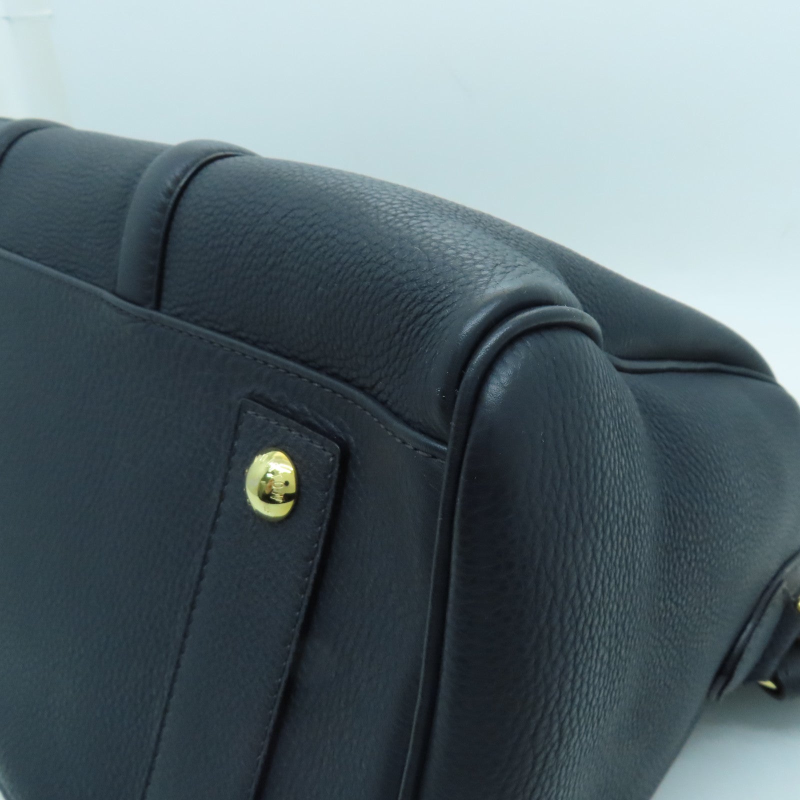 LOUIS VUITTON cowhide leather SC Bag gold buckle handle shoulder bag blue
