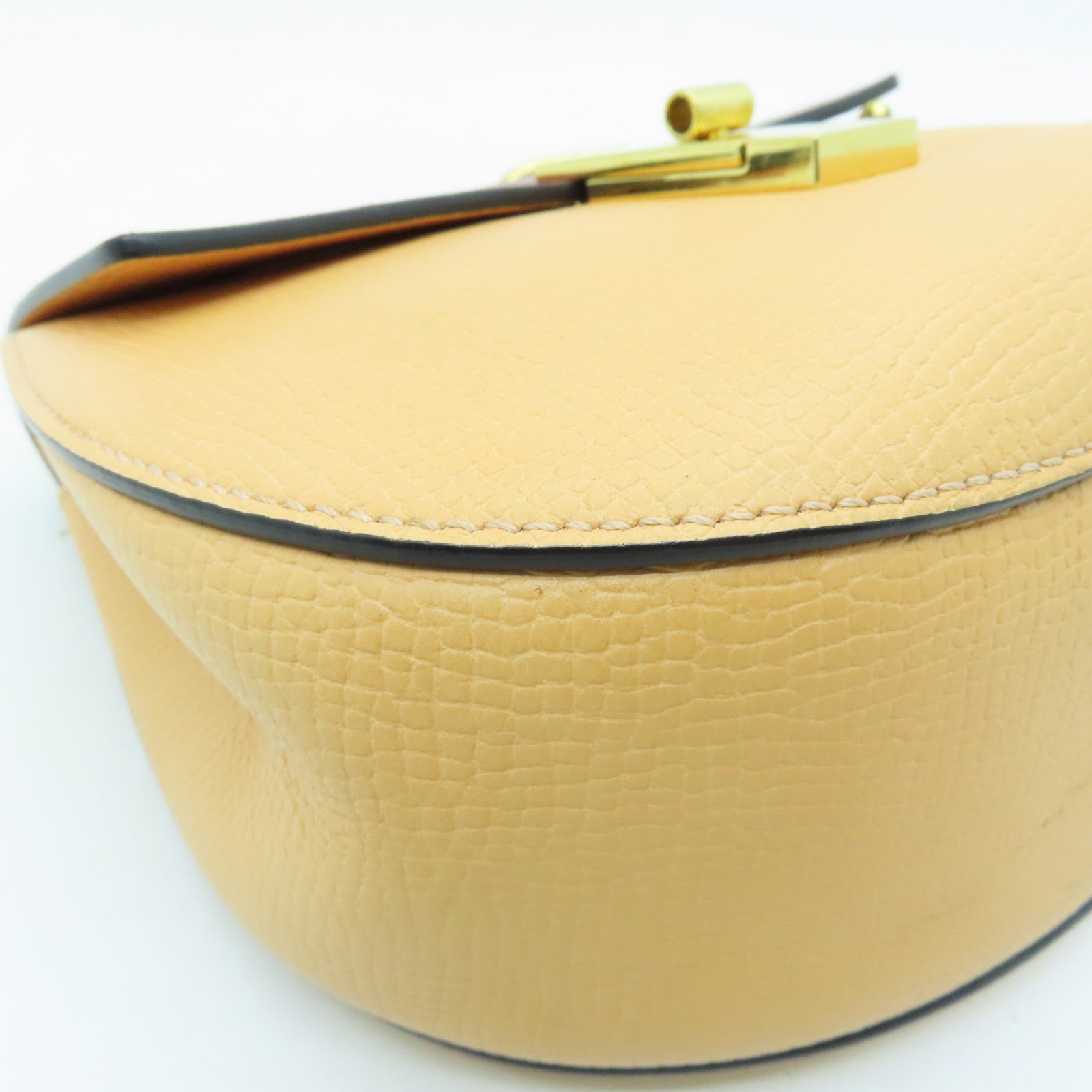 Chloe Leather DREW Gold Buckle Chain Shoulder Bag Apricot/Red