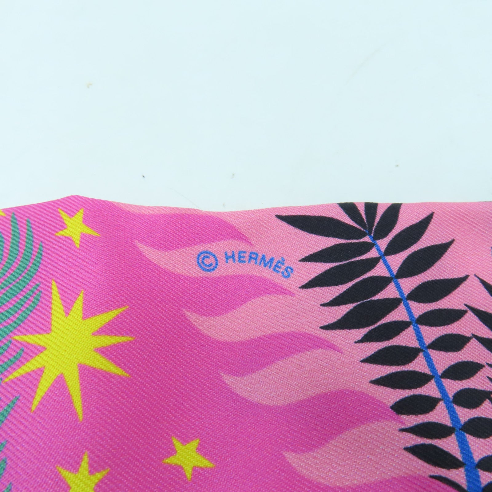 HERMES 絲質Twilly絲巾粉紅色/多色