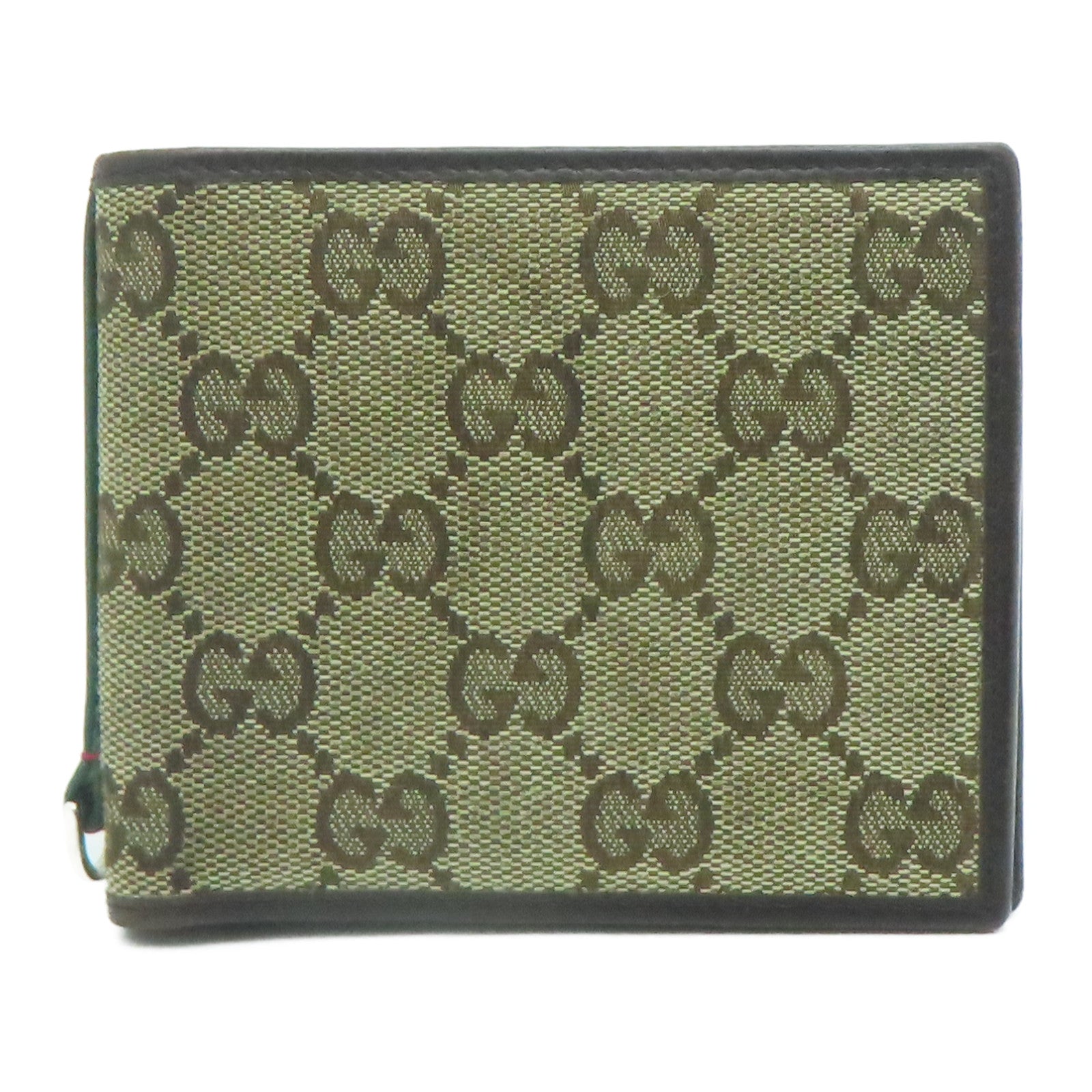 GUCCI 帆布Wallet銀扣錢包啡色