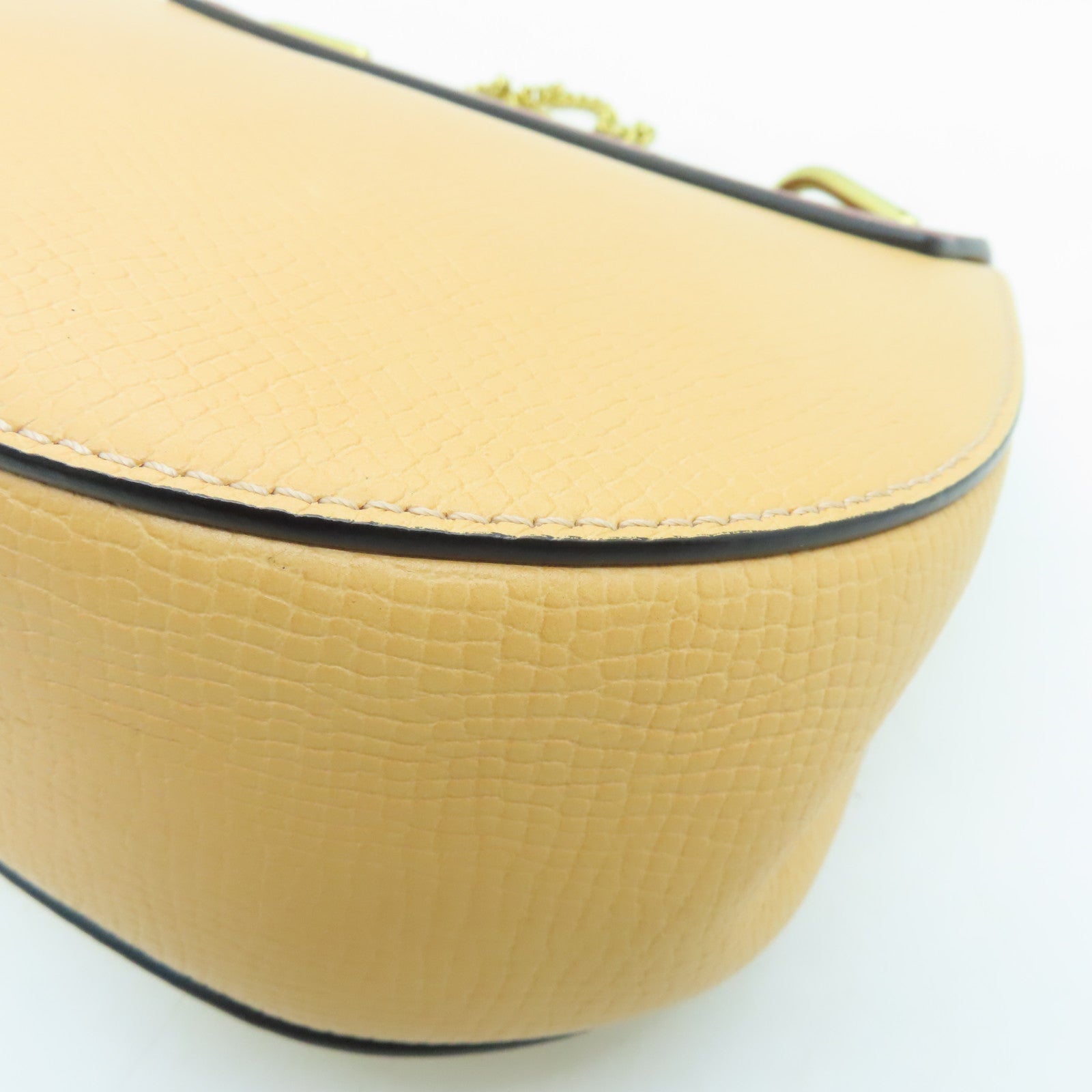 Chloe Leather DREW Gold Buckle Chain Shoulder Bag Apricot/Red