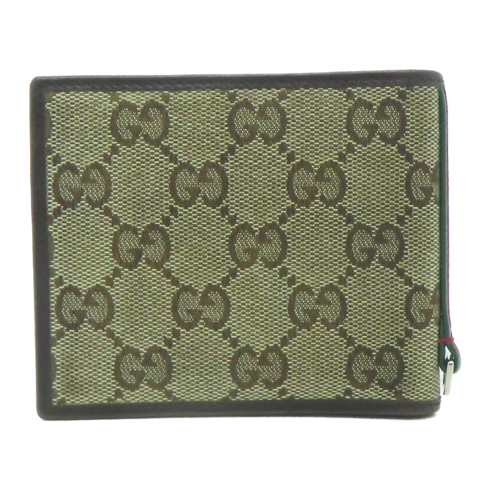 GUCCI 帆布Wallet銀扣錢包啡色